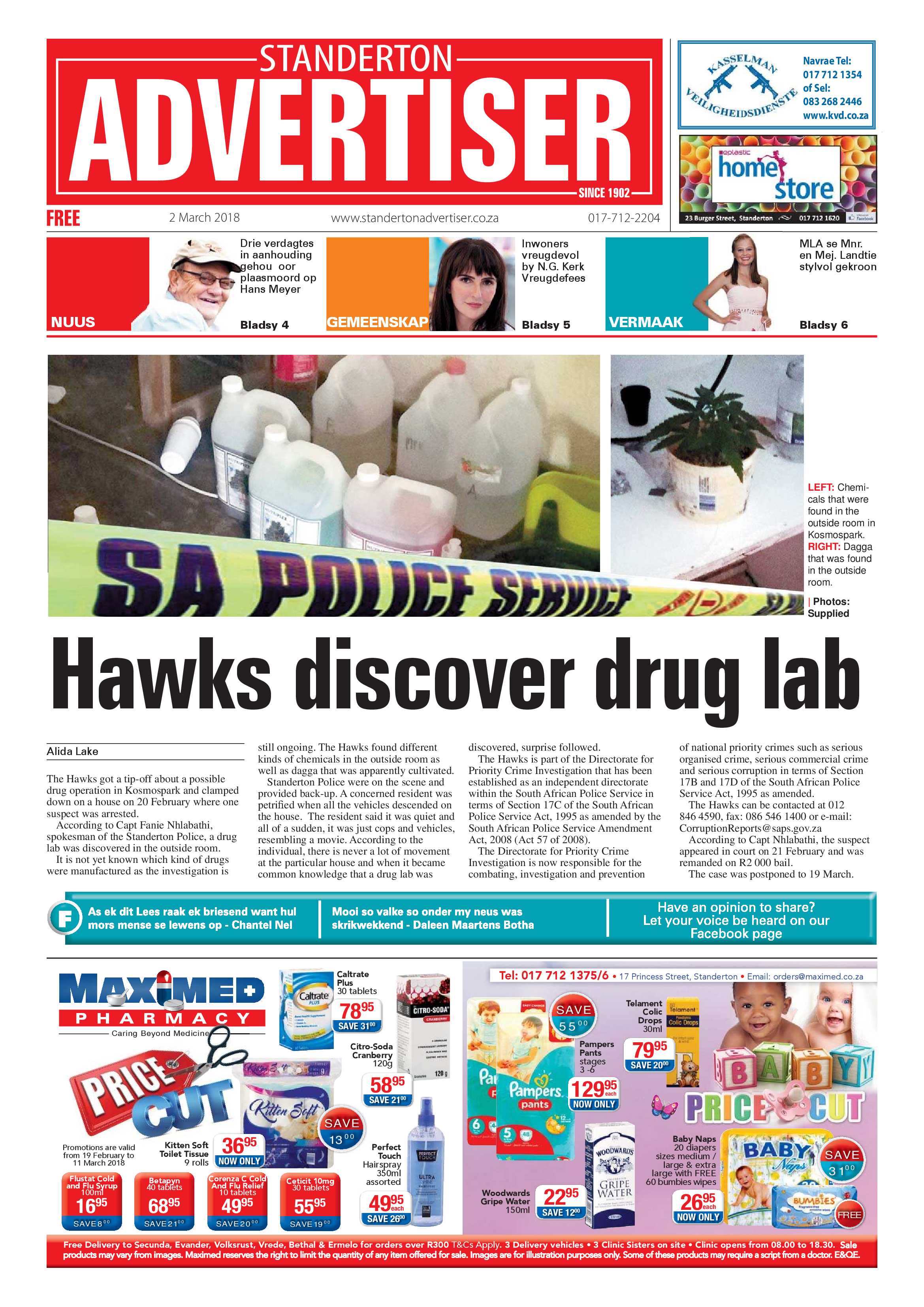 Standerton Advertiser 2 March 2018 page 1