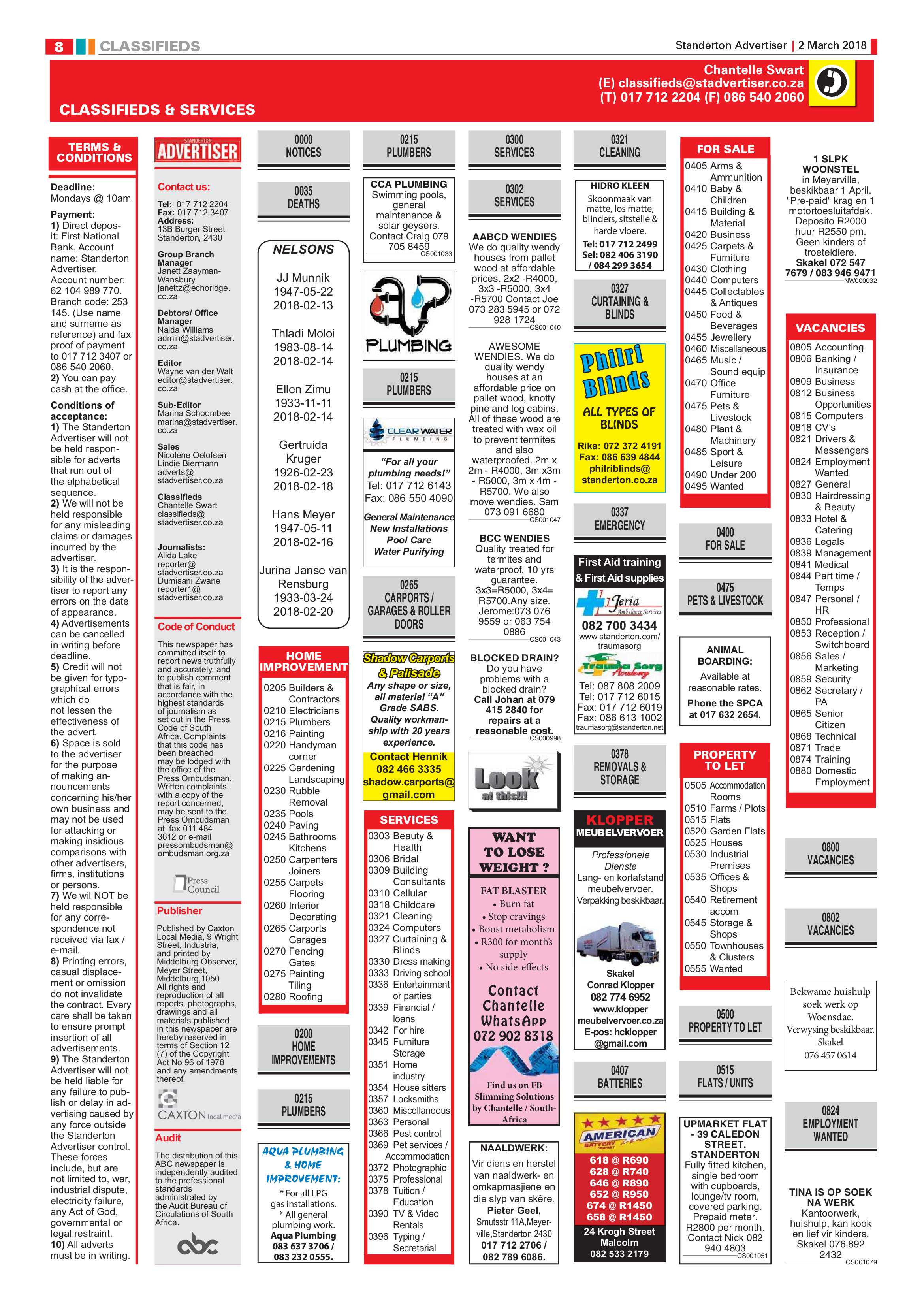 Standerton Advertiser 2 March 2018 page 8
