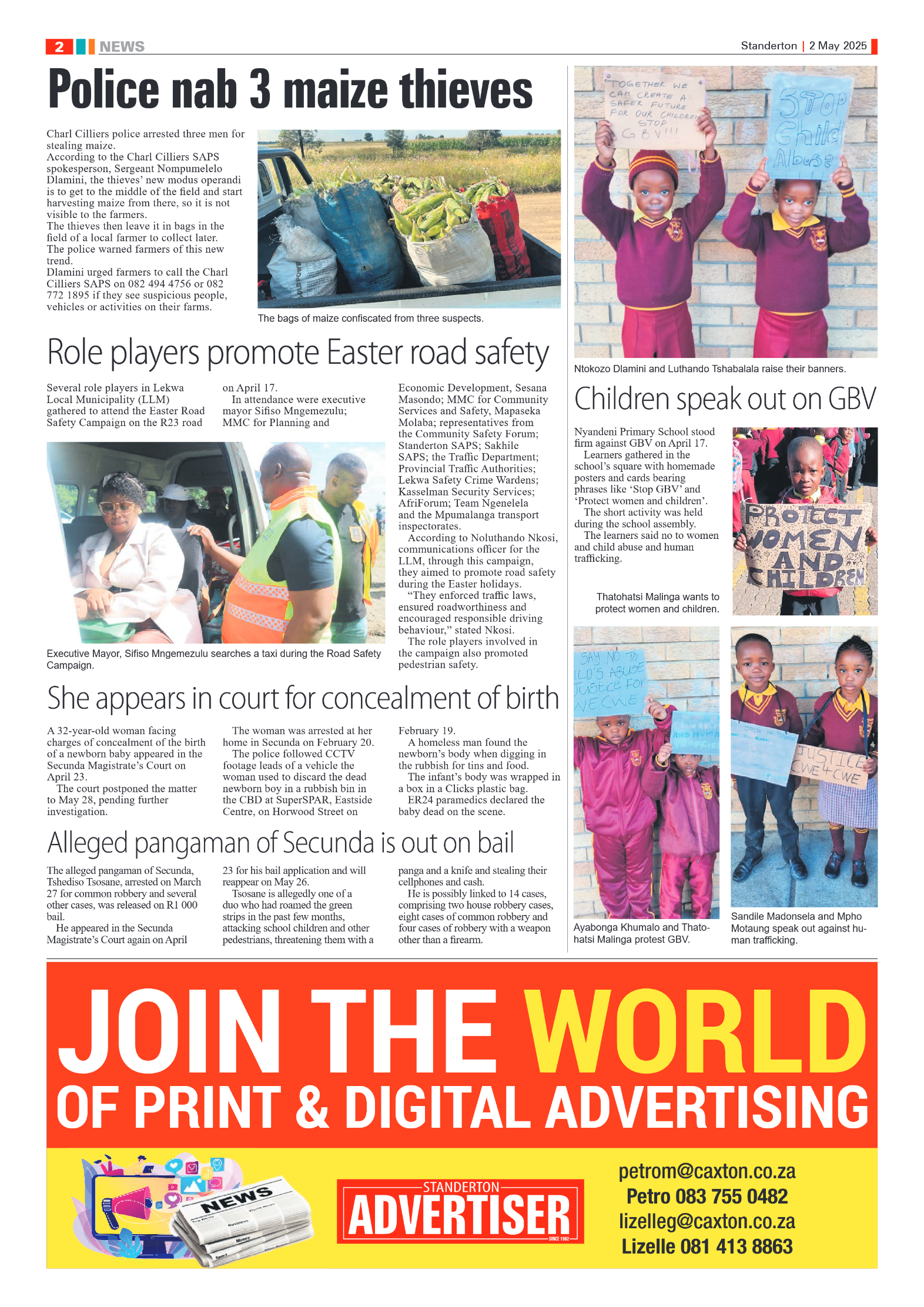 Standerton Advertiser 2 May 2025 page 2