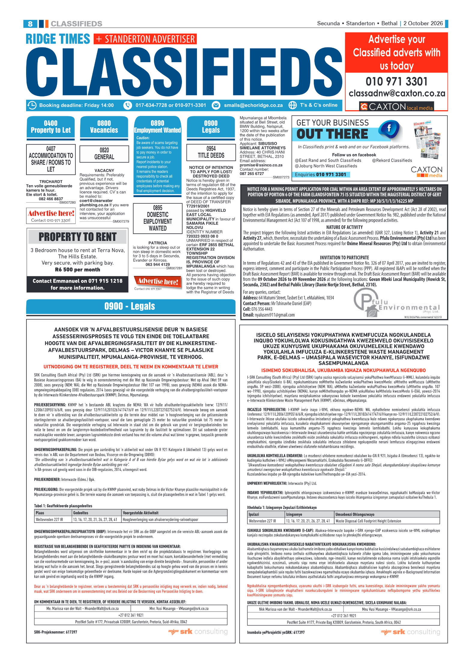 Standerton Advertiser 2 October 2026 page 8