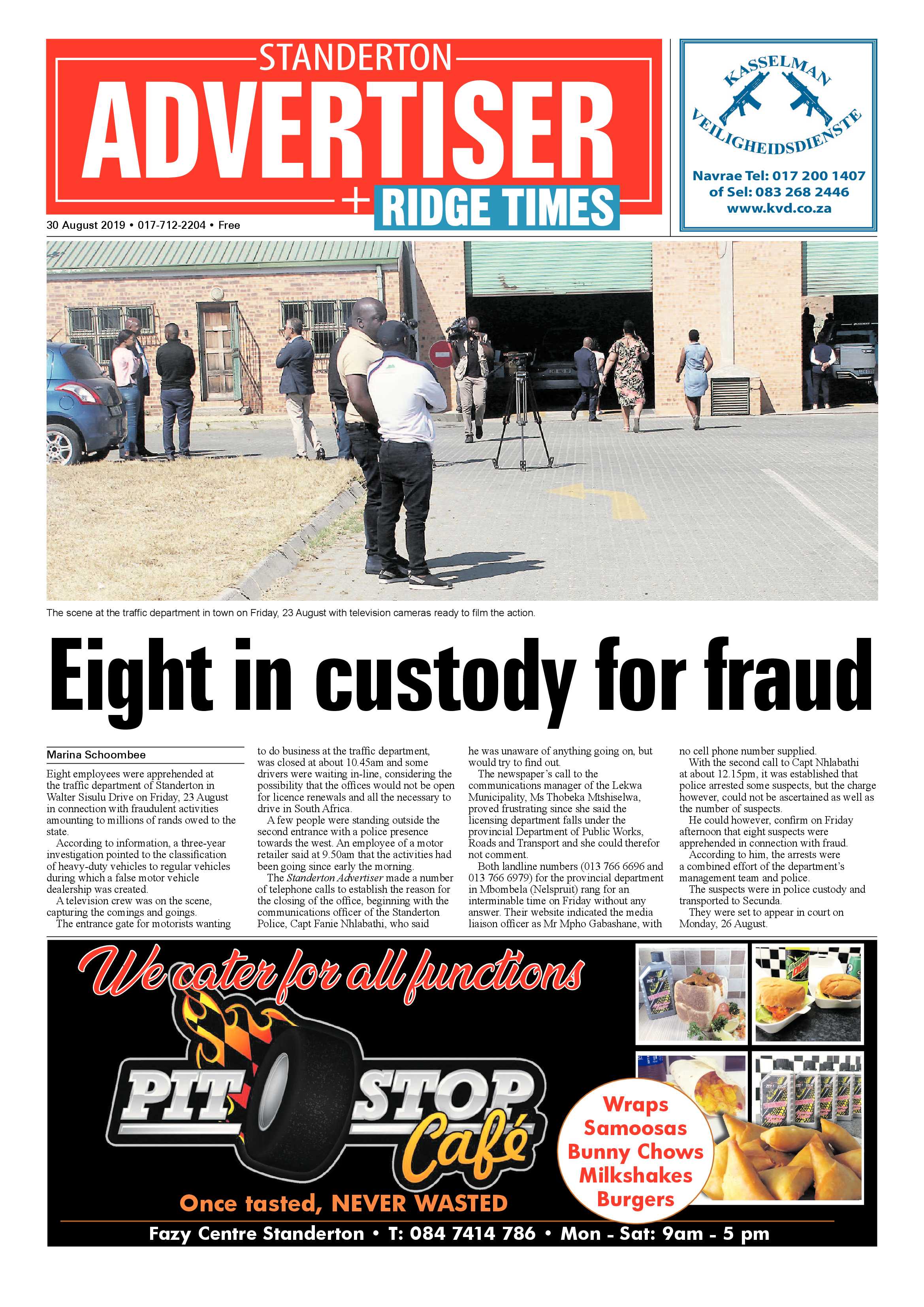 Standerton Advertiser 30 August 2019 page 1