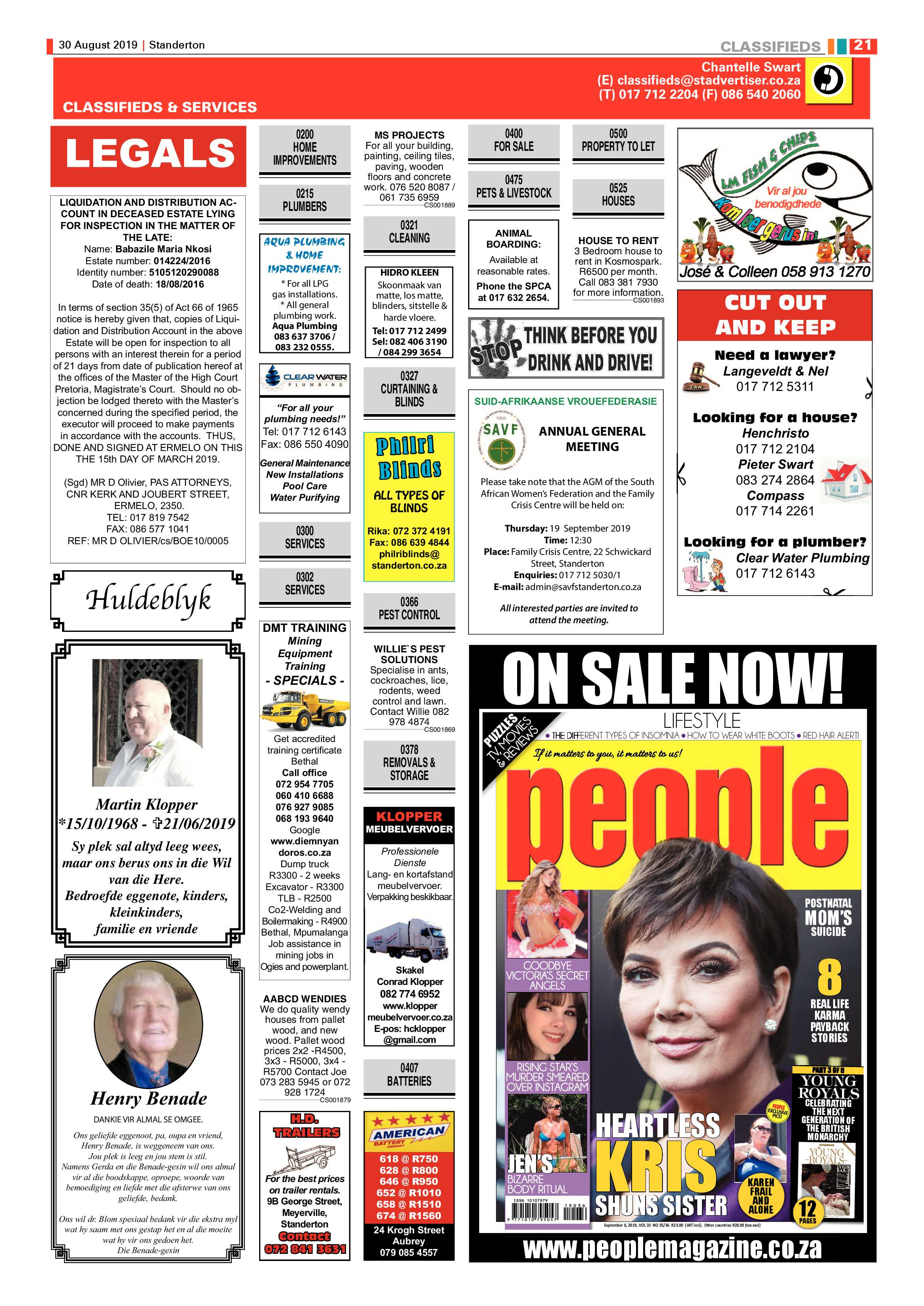 Standerton Advertiser 30 August 2019 page 29