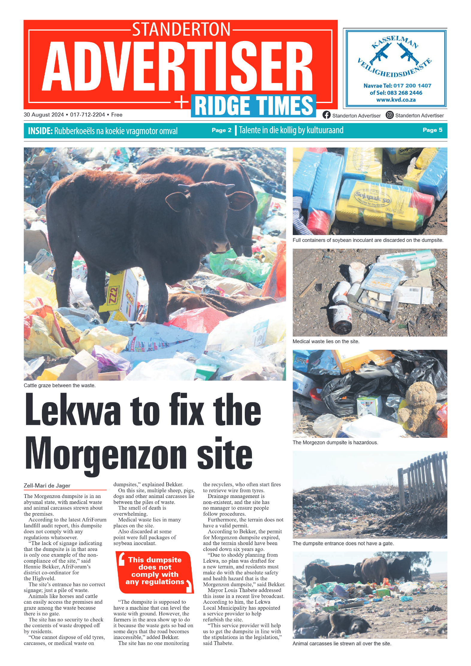 Standerton Advertiser 30 August 2024 page 1