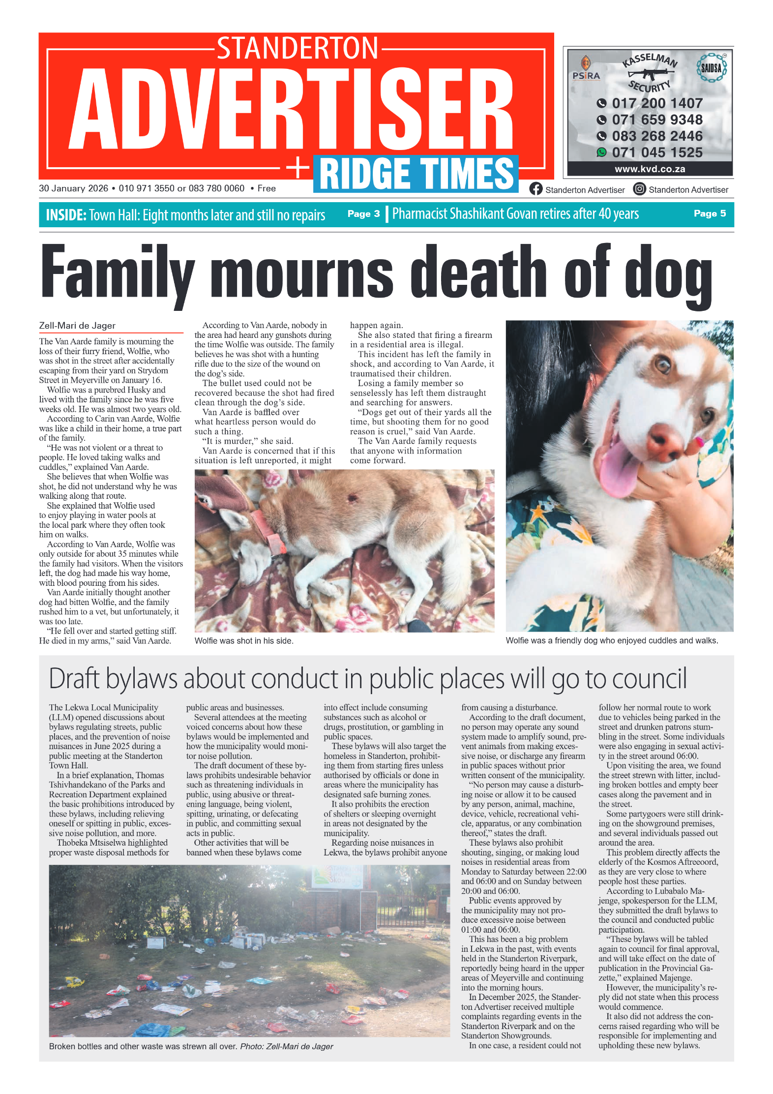 Standerton Advertiser 30 January 2026 page 1