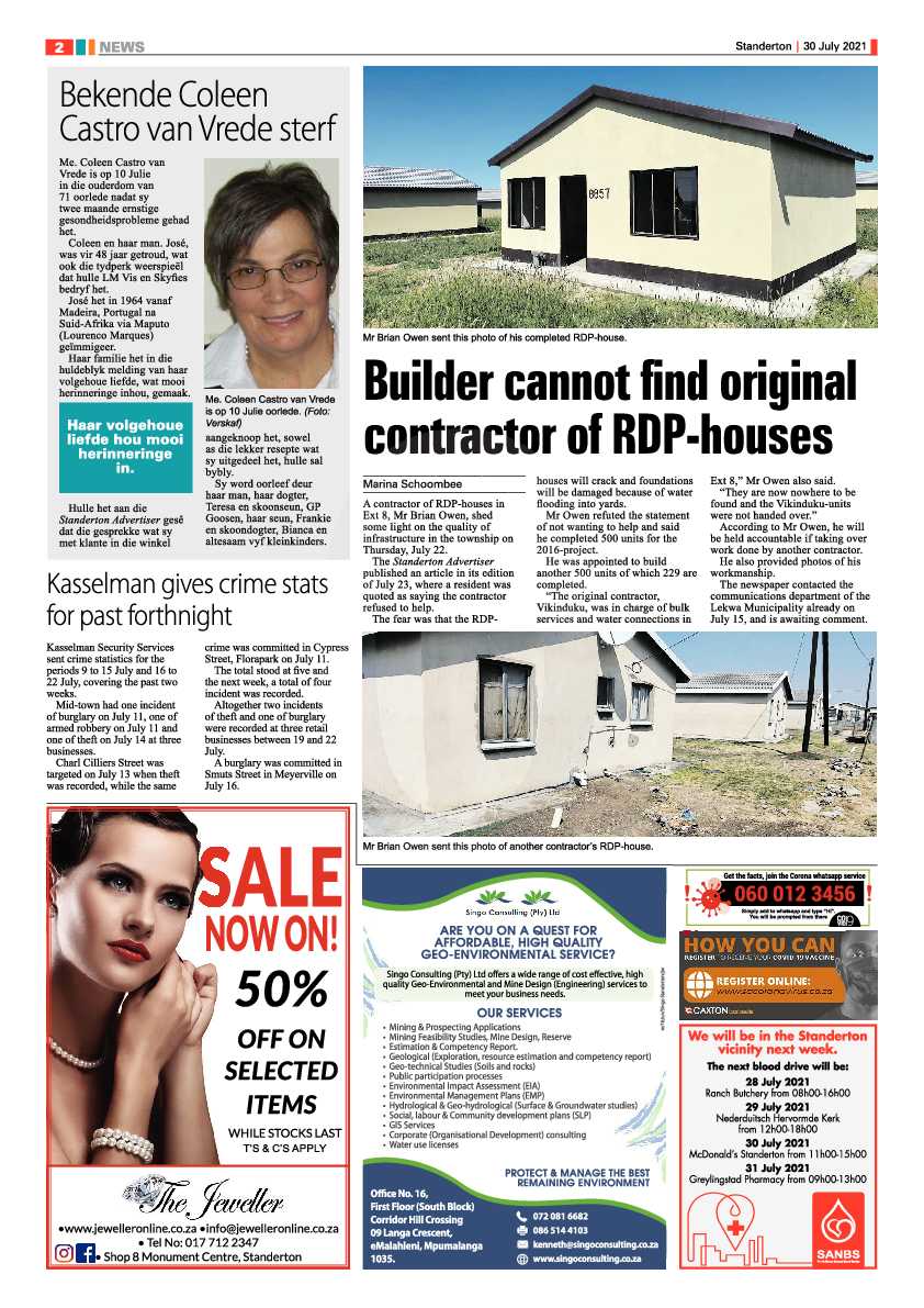 Standerton Advertiser 30 July 2021 page 2