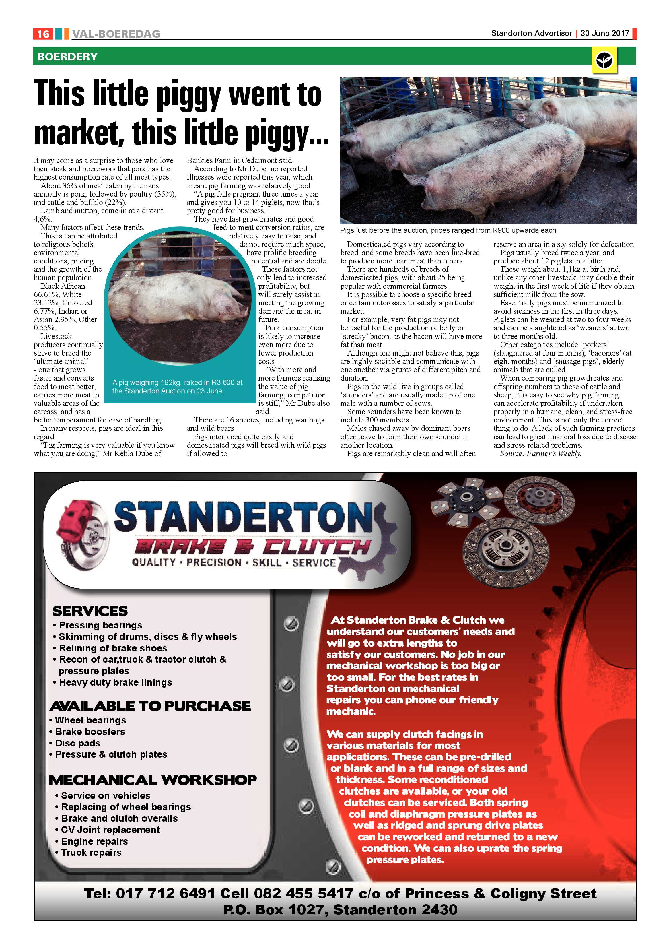 Standerton Advertiser 30 June 2017 page 16