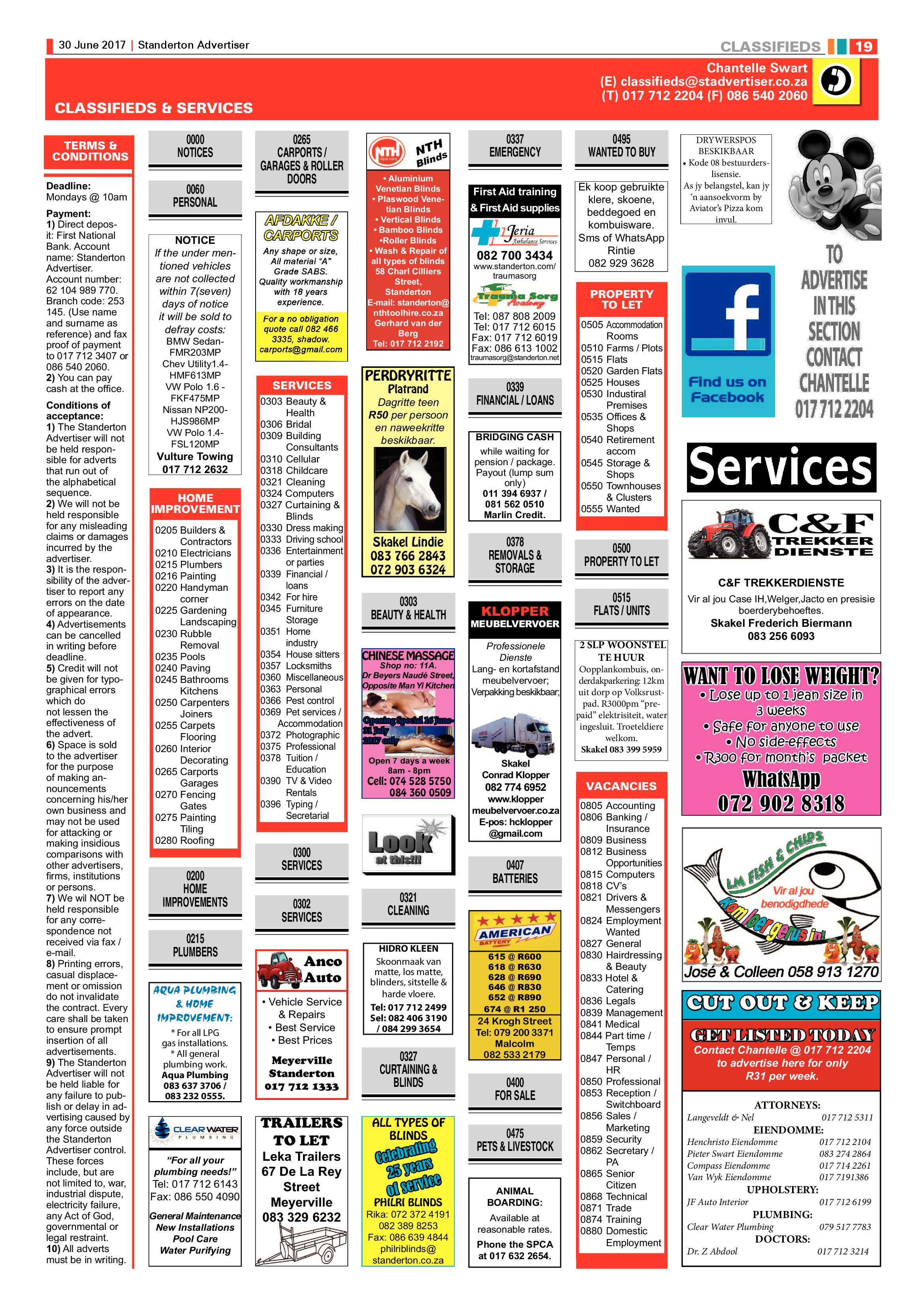 Standerton Advertiser 30 June 2017 page 19