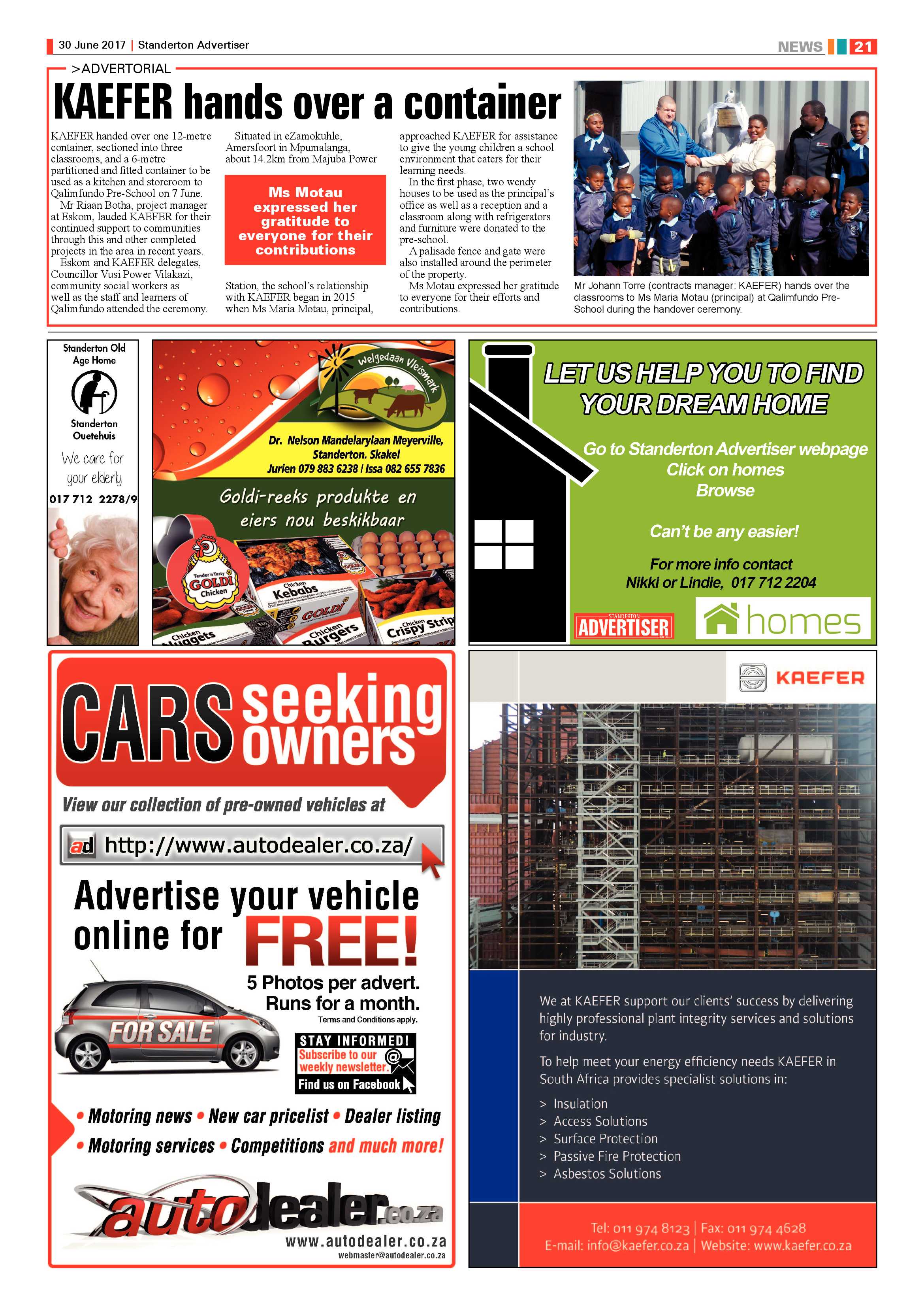 Standerton Advertiser 30 June 2017 page 21
