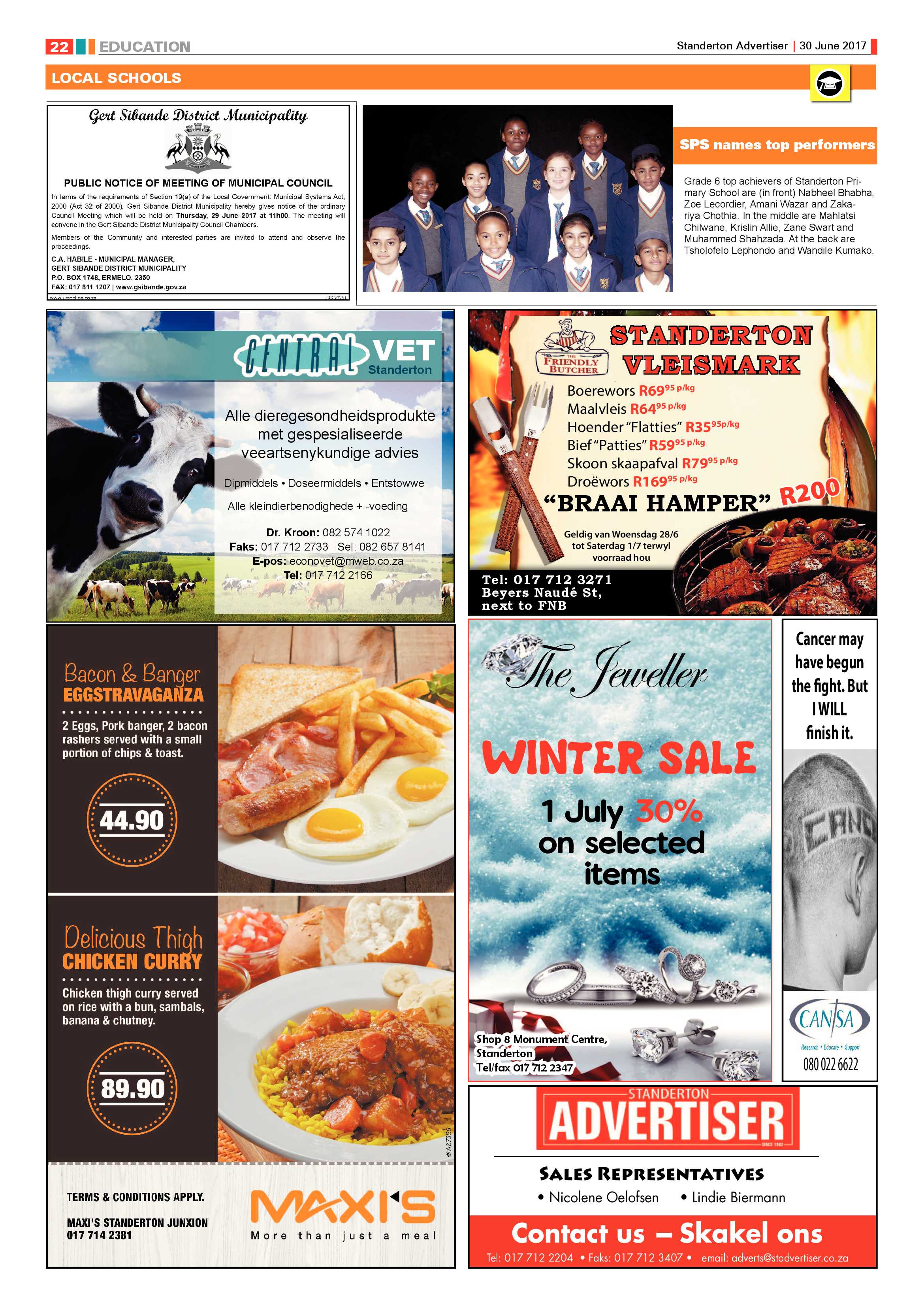 Standerton Advertiser 30 June 2017 page 22