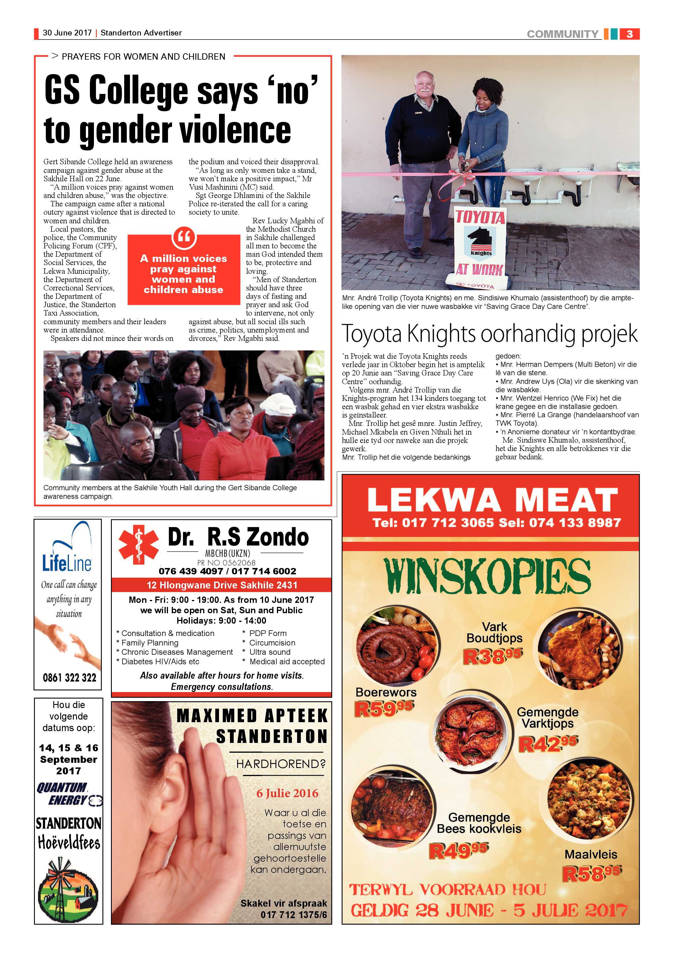 Standerton Advertiser 30 June 2017 page 3