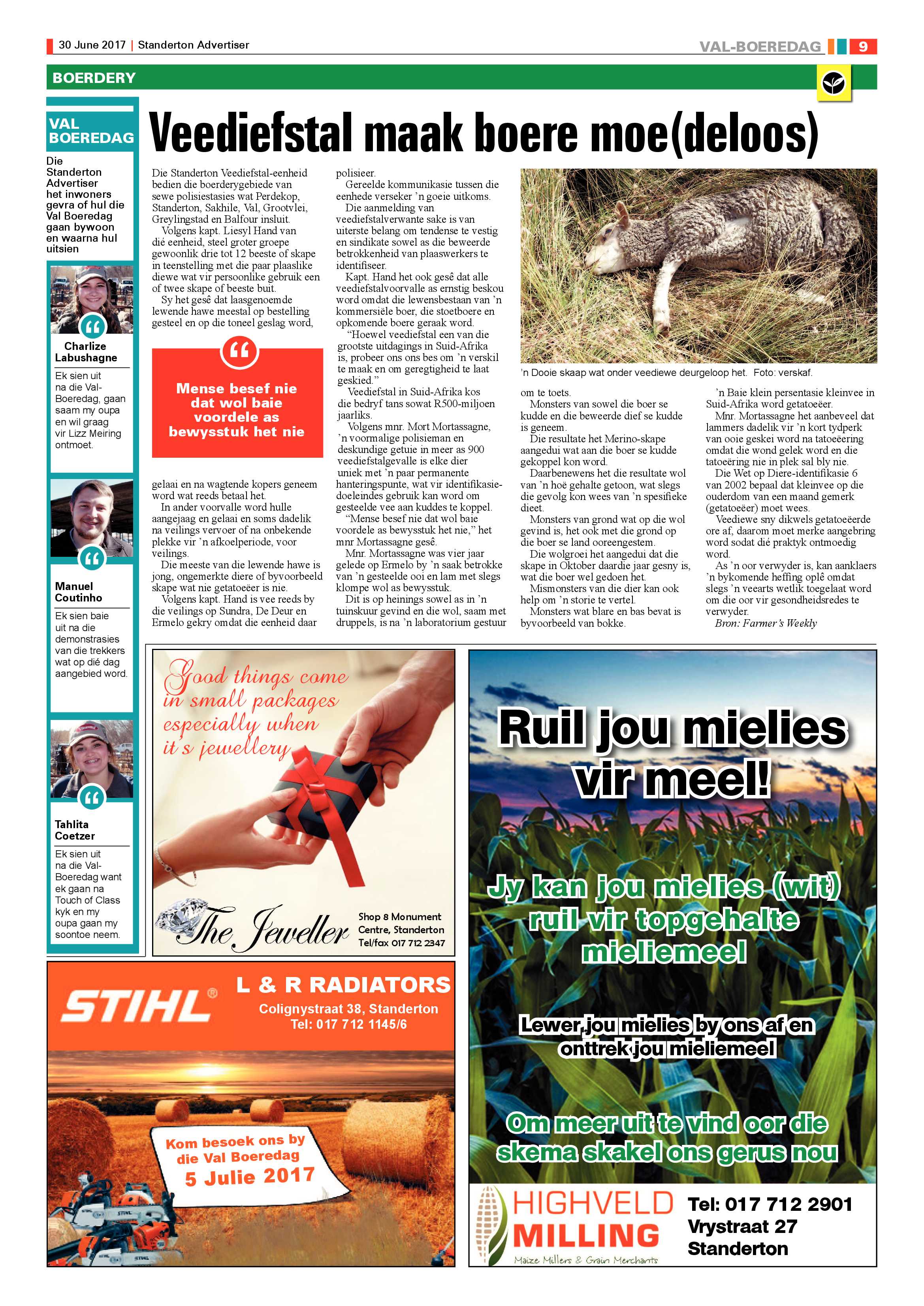 Standerton Advertiser 30 June 2017 page 9