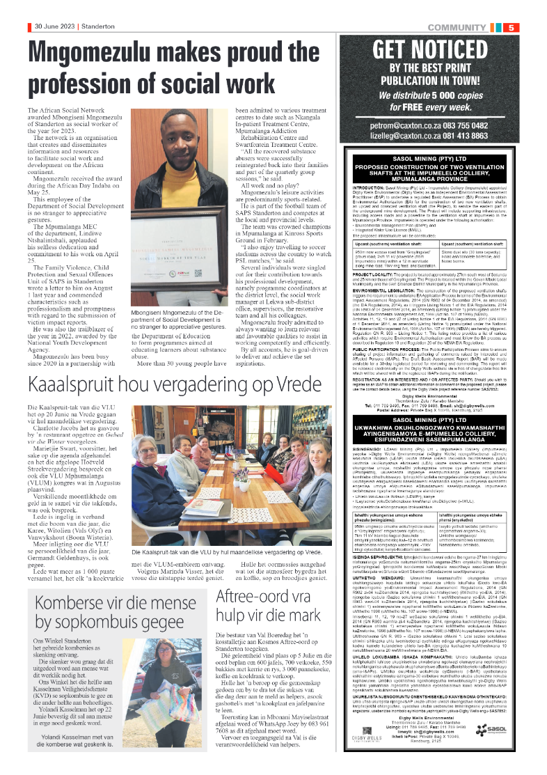 Standerton Advertiser 30 June 2023 page 5