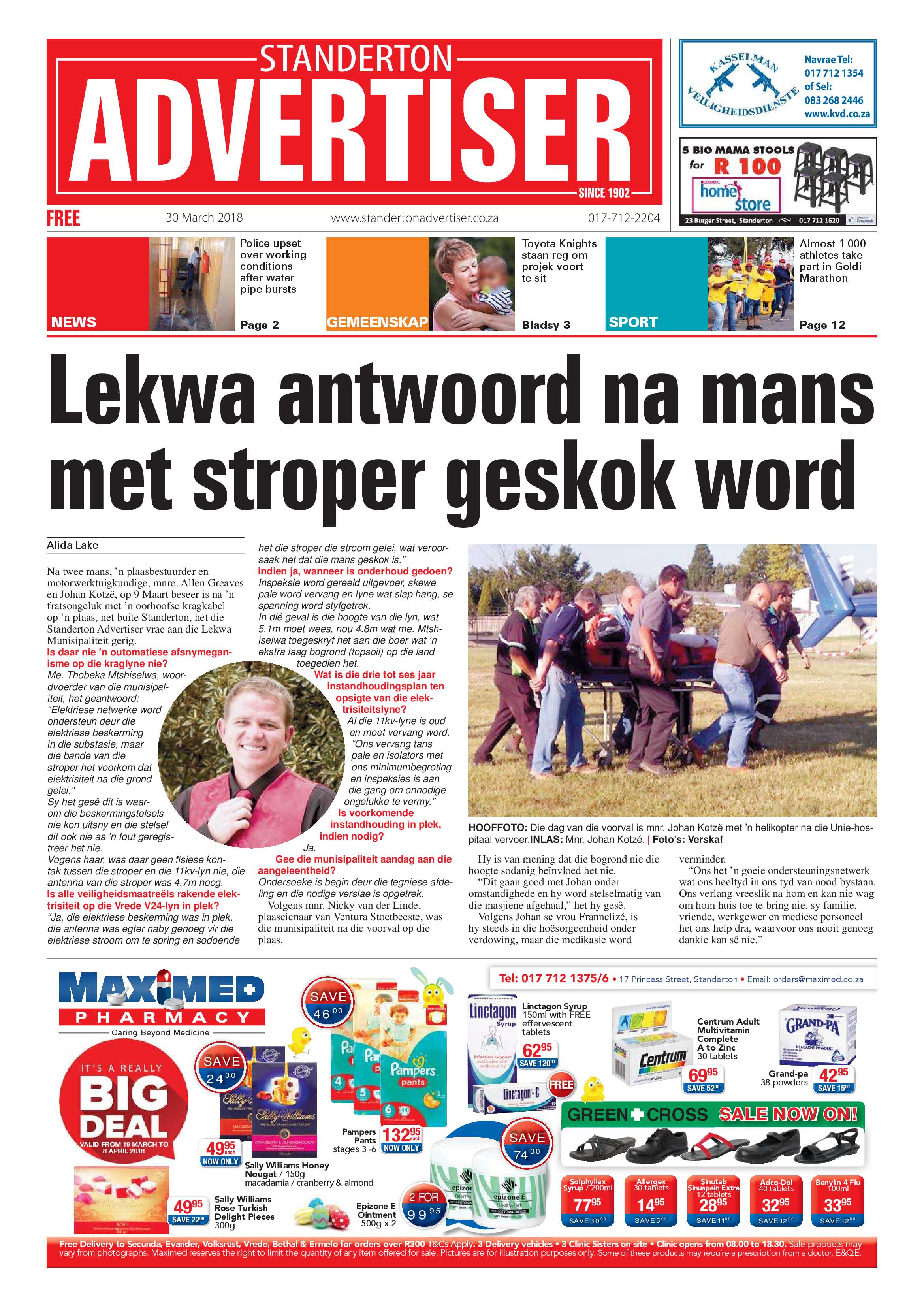 Standerton Advertiser 30 March 2018 page 1
