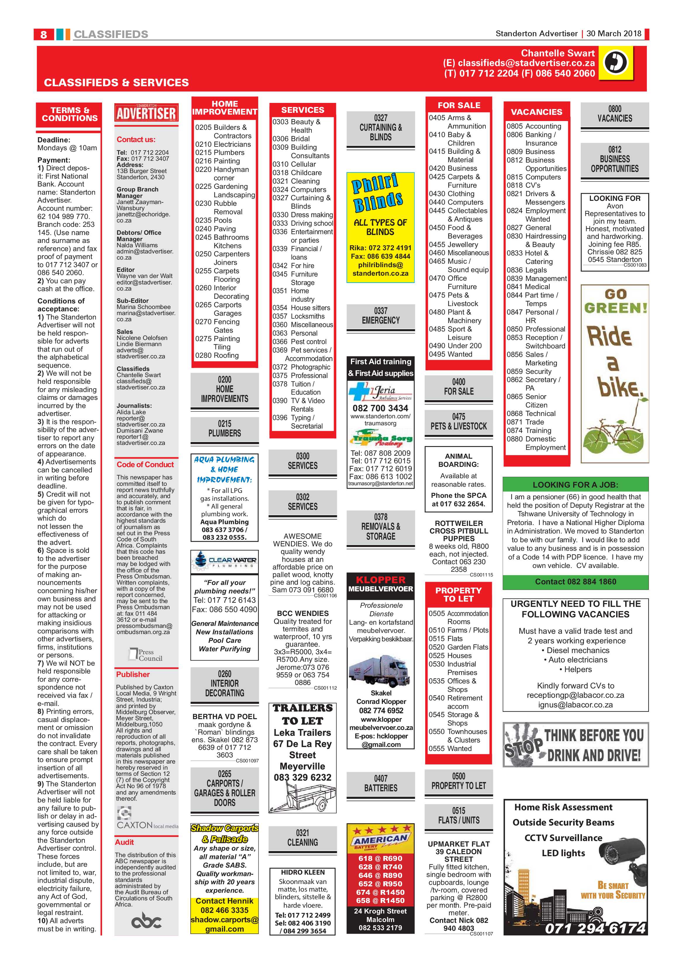 Standerton Advertiser 30 March 2018 page 8