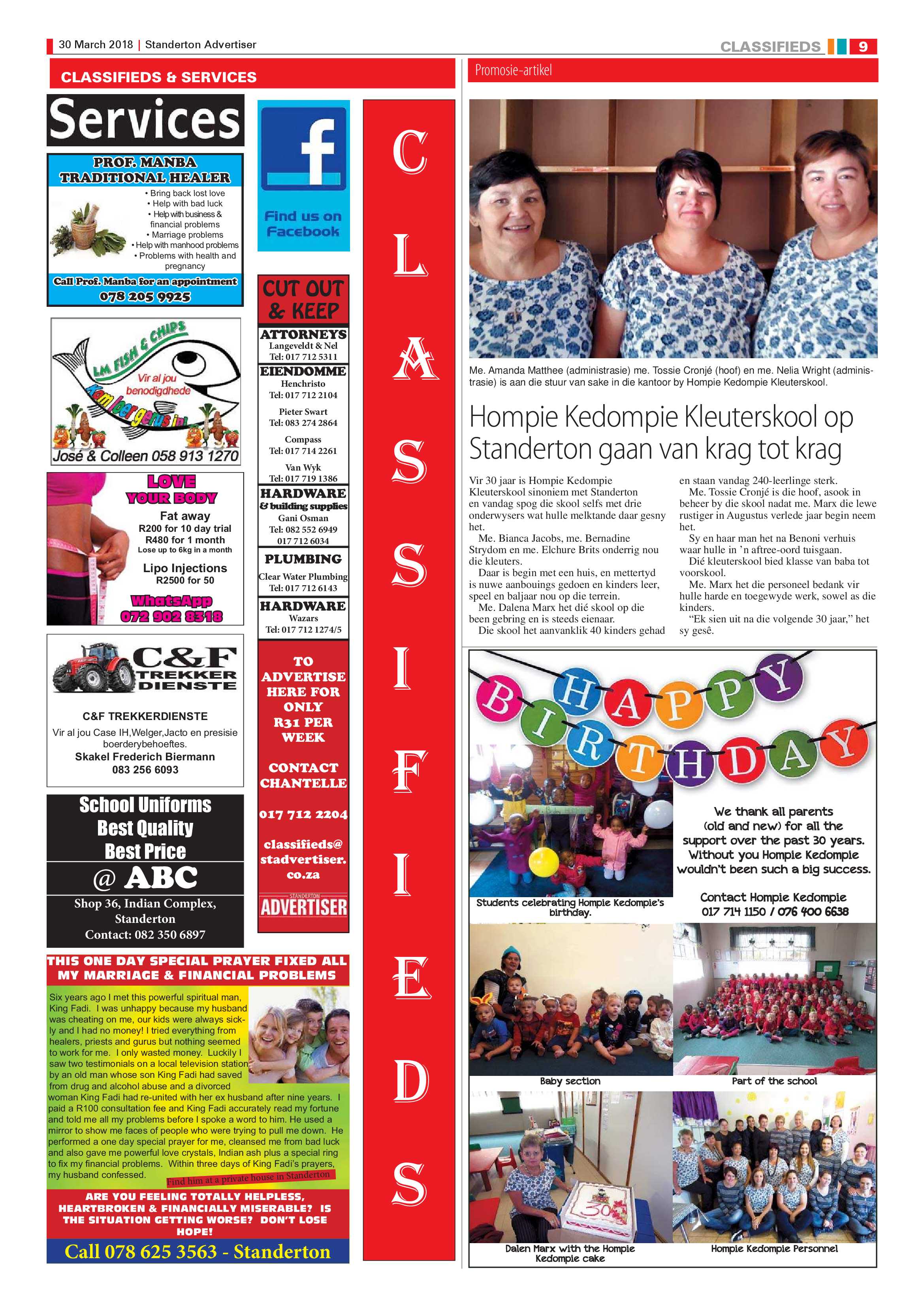 Standerton Advertiser 30 March 2018 page 9