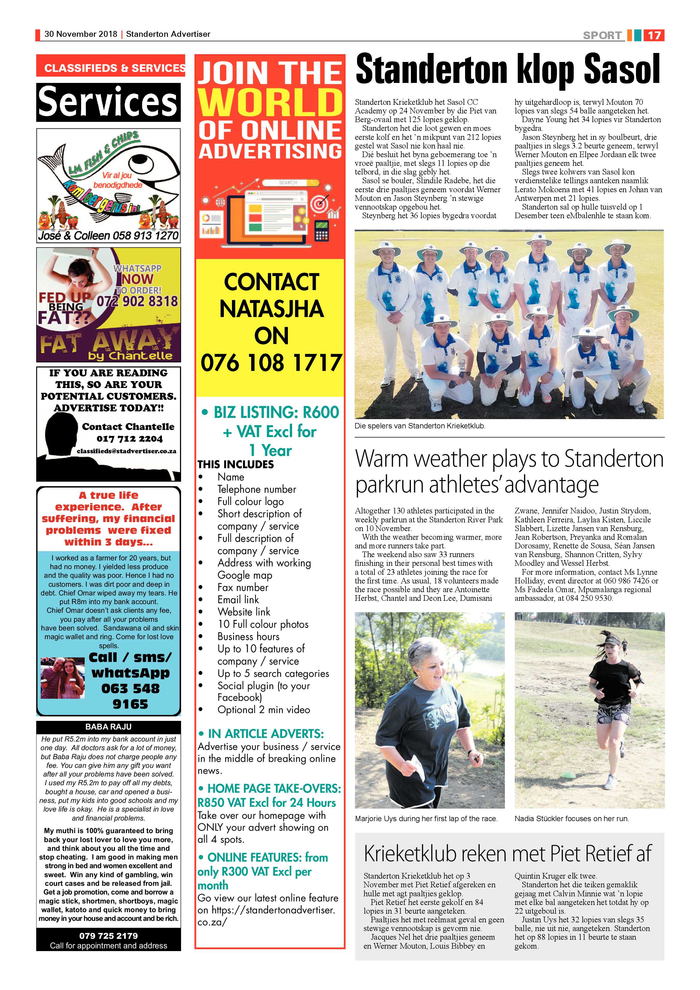 Standerton Advertiser 30 November 2018 page 16