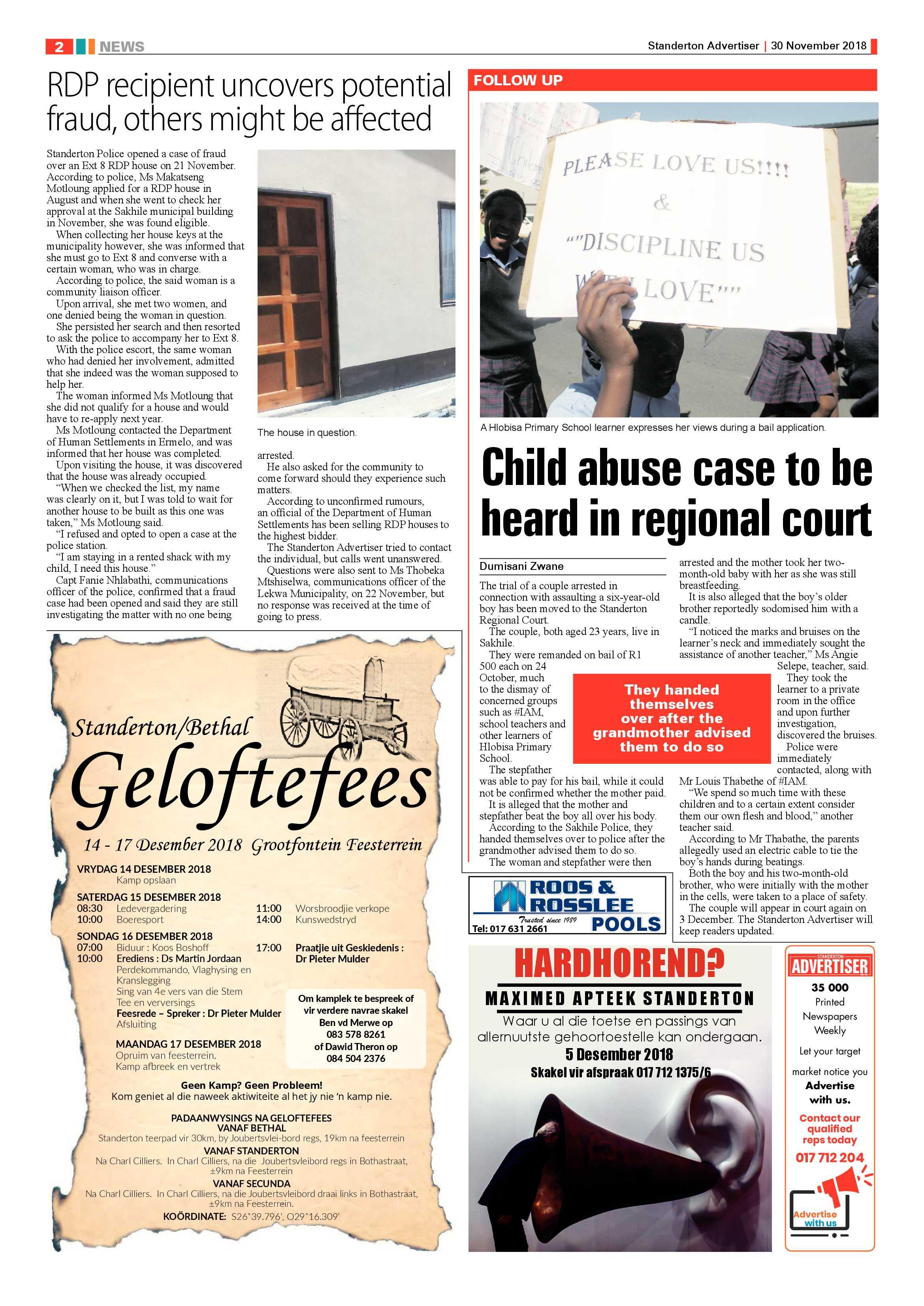 Standerton Advertiser 30 November 2018 page 2