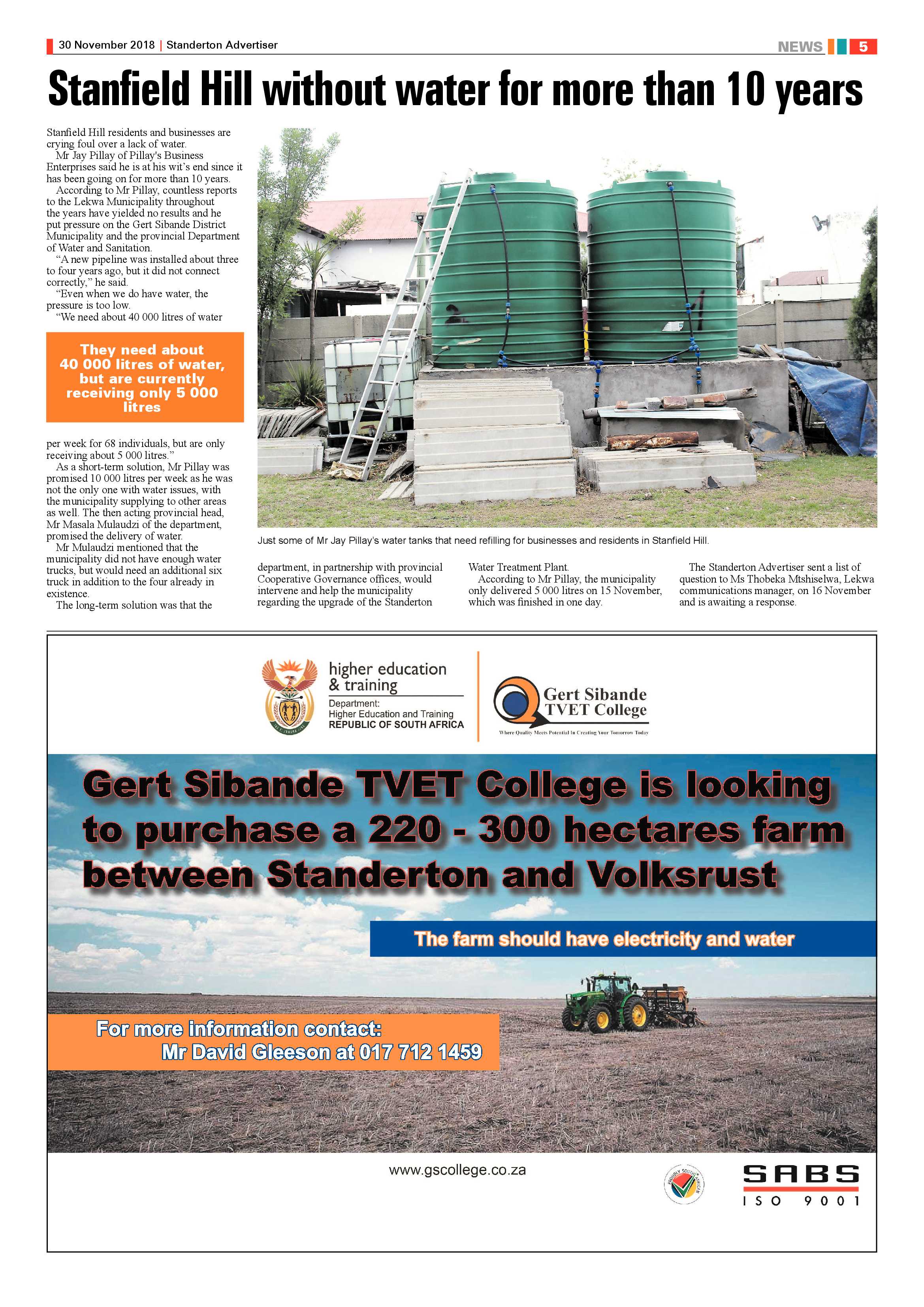 Standerton Advertiser 30 November 2018 page 5