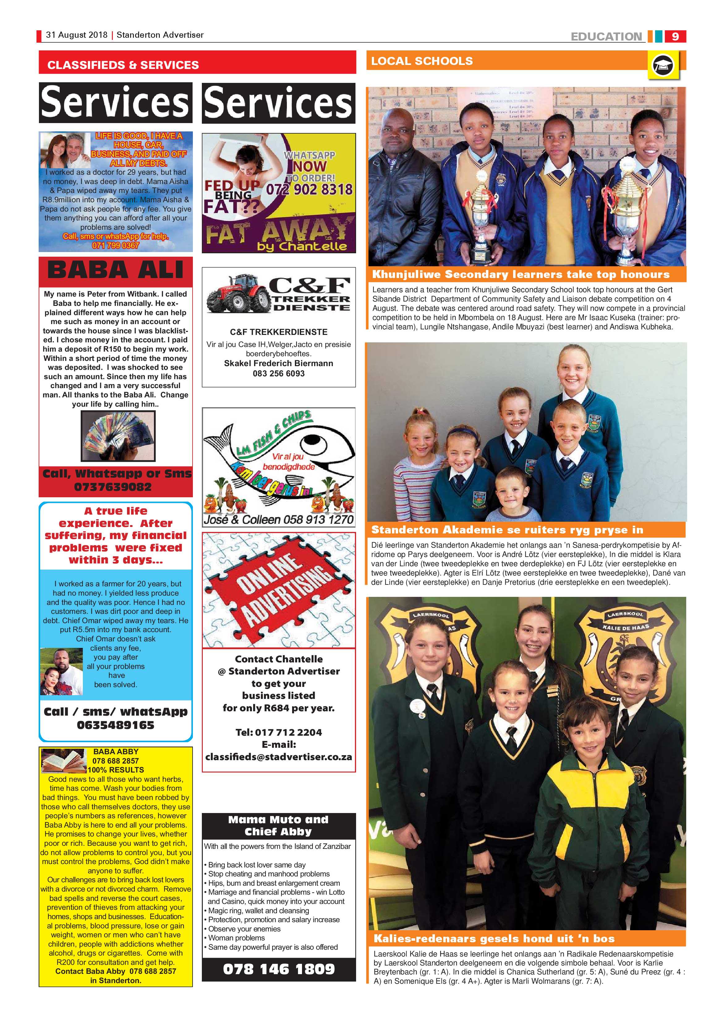 Standerton Advertiser 31 August 2018 page 9