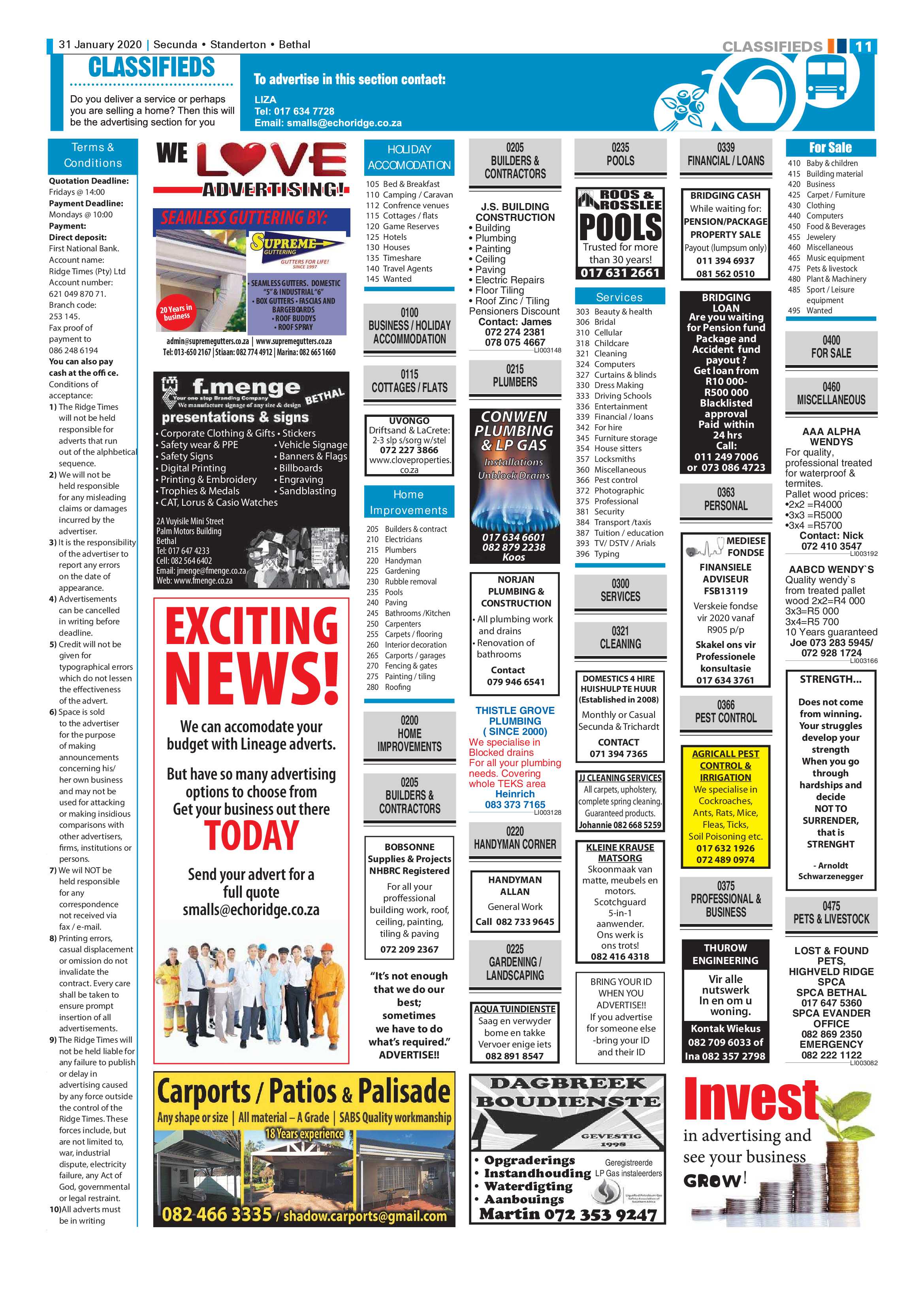 Standerton Advertiser 31 January 2020 page 11