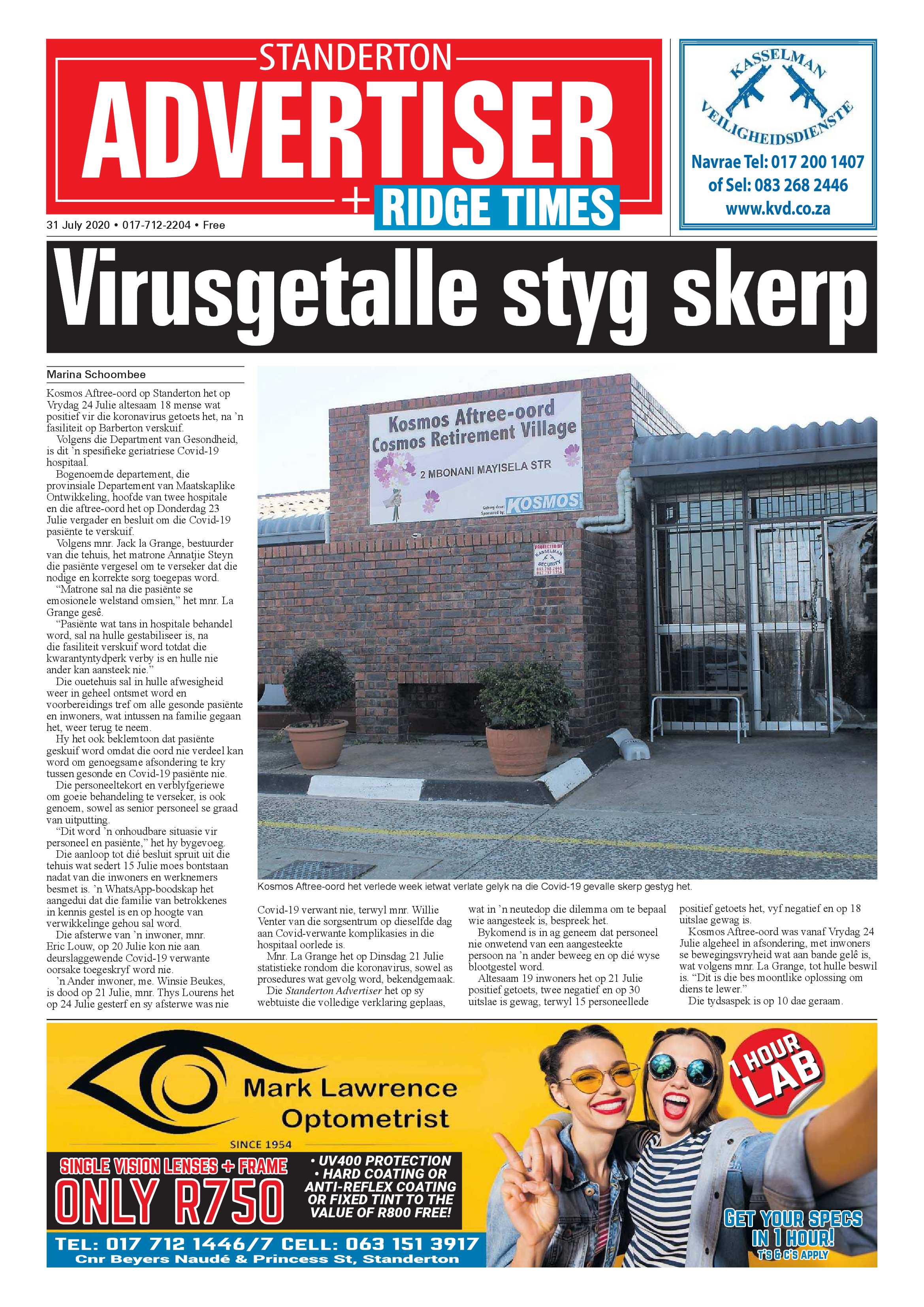 Standerton Advertiser 31 July 2020 page 1