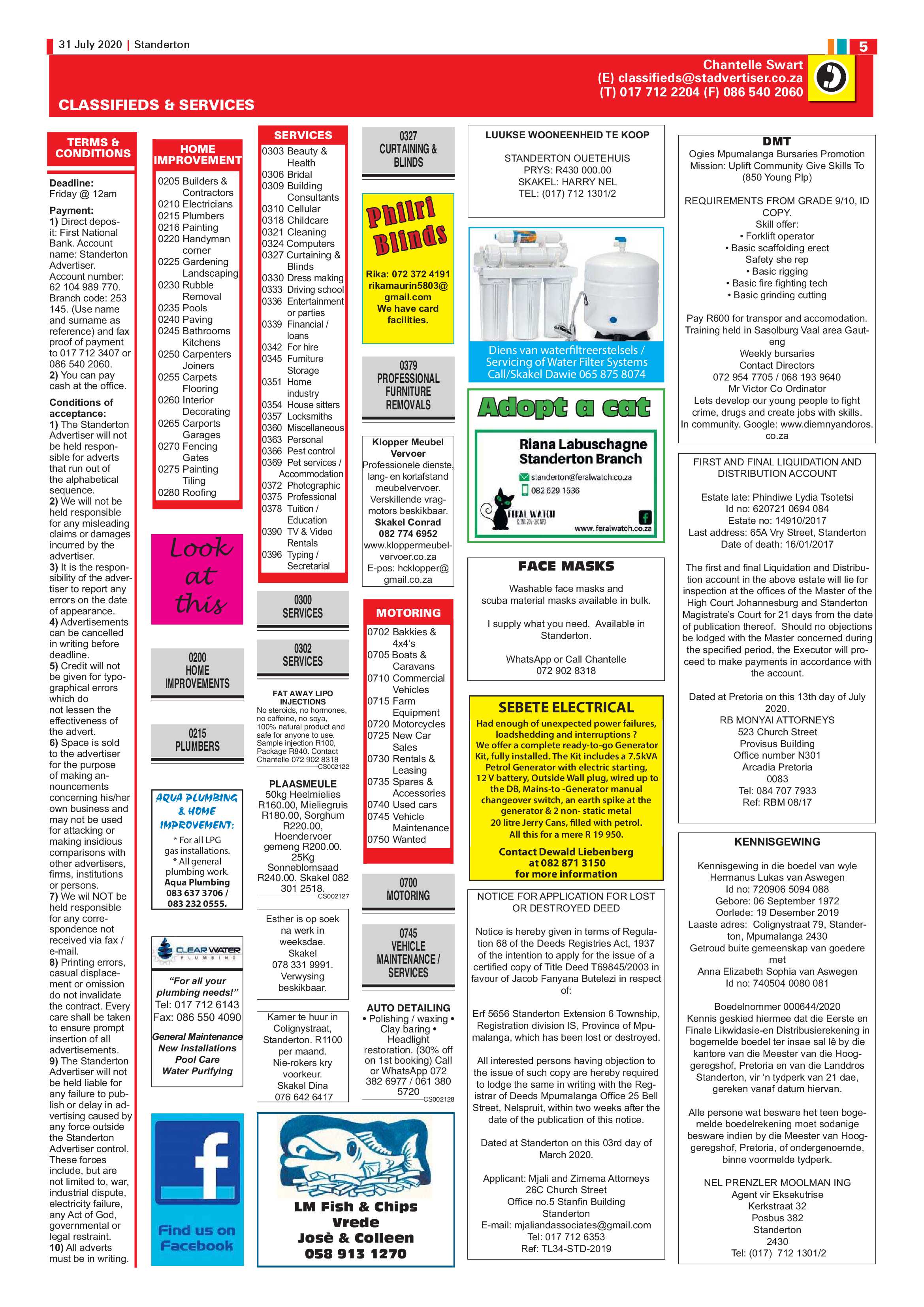 Standerton Advertiser 31 July 2020 page 5