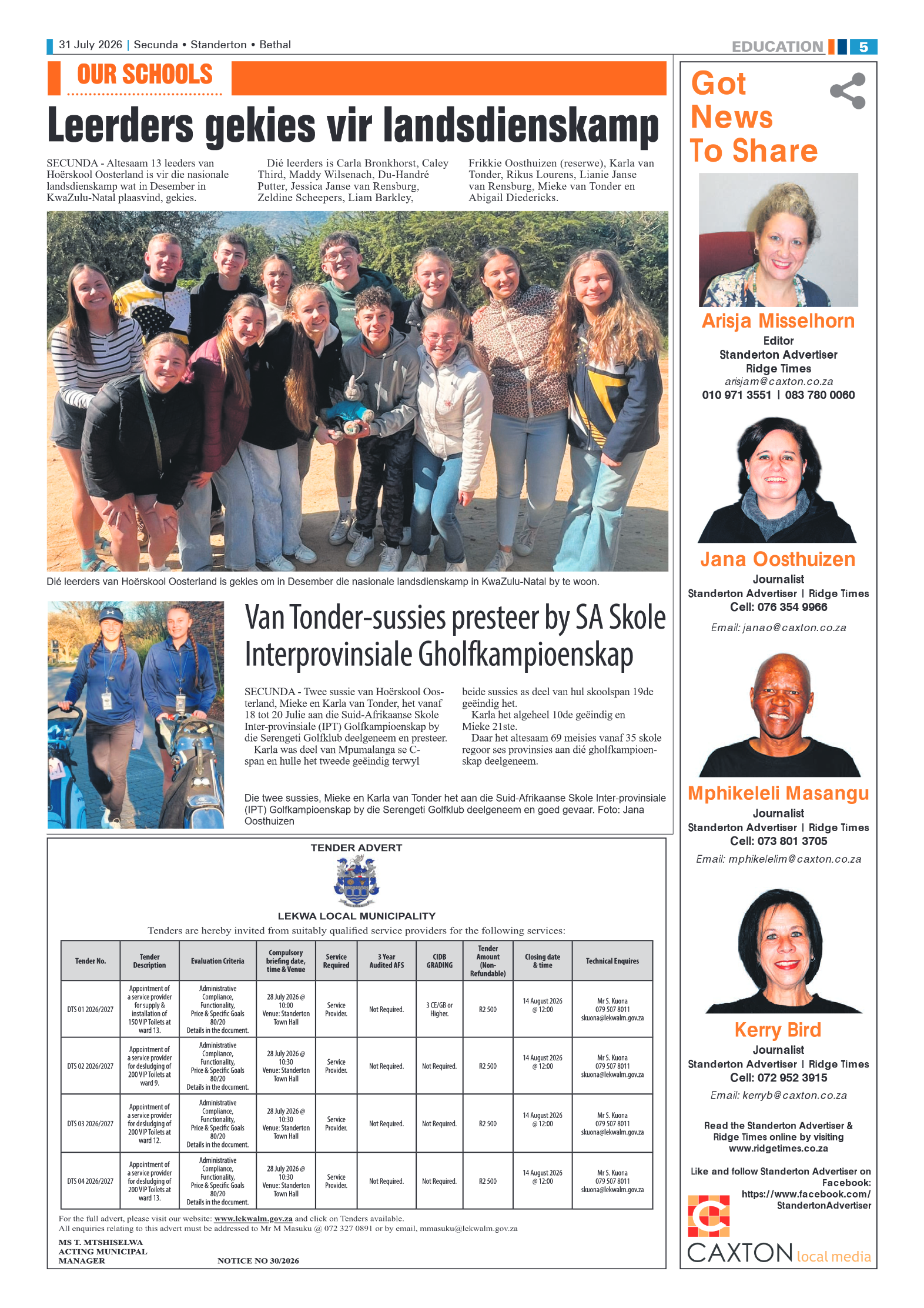 Standerton Advertiser 31 July 2026 page 5