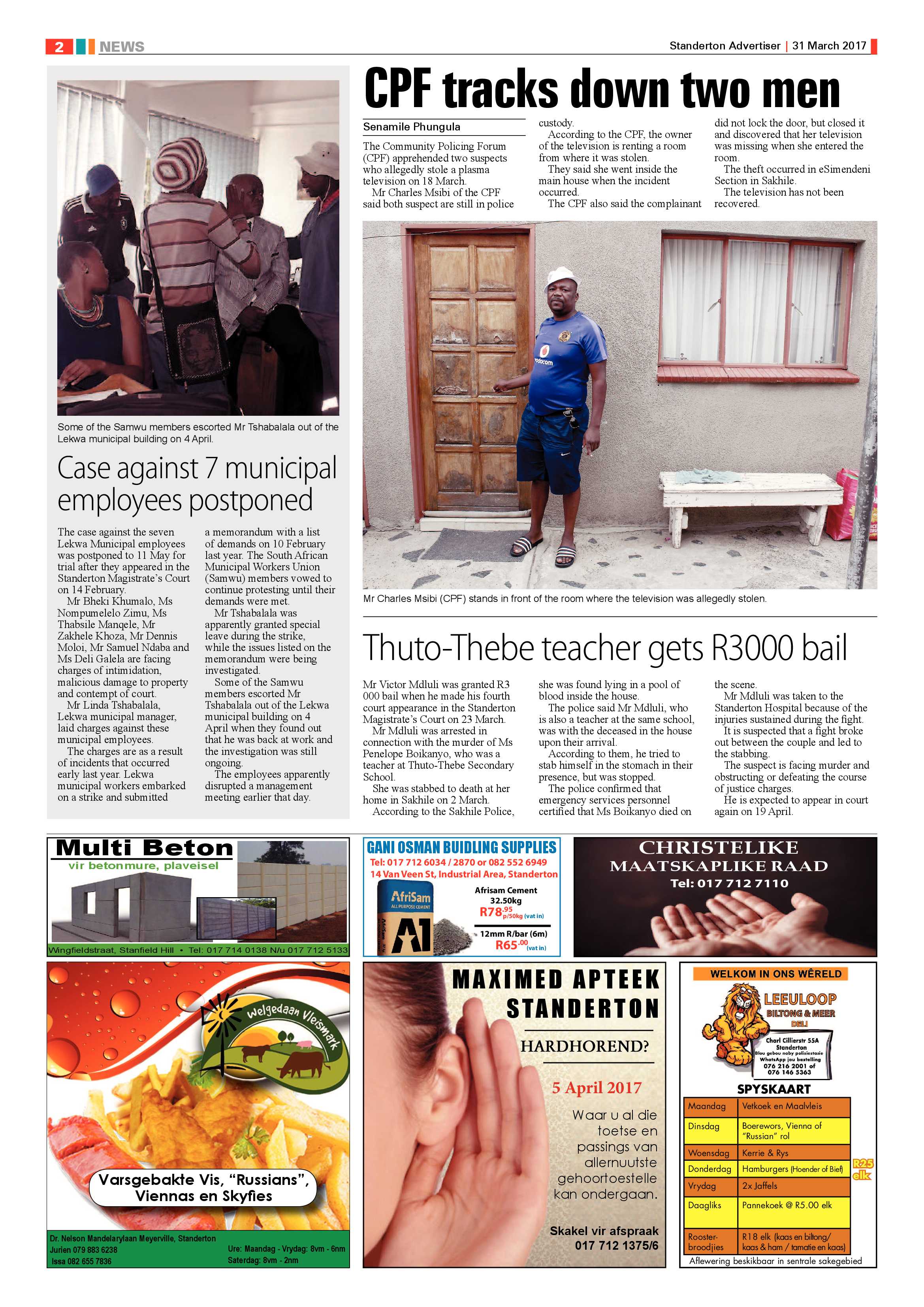 Standerton Advertiser 31 March 2017 page 2
