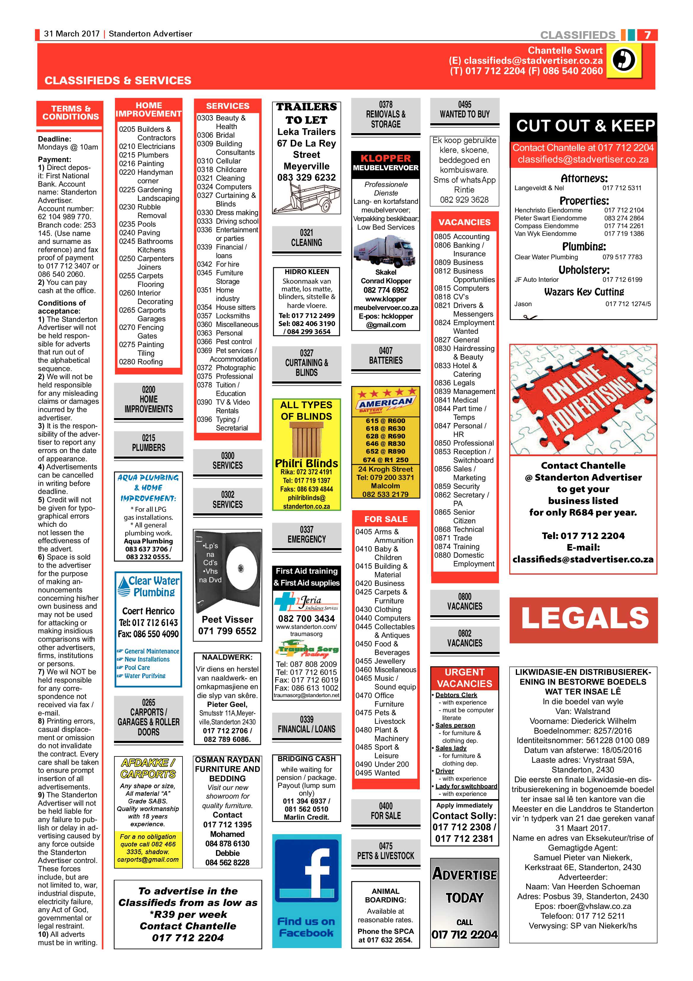 Standerton Advertiser 31 March 2017 page 7