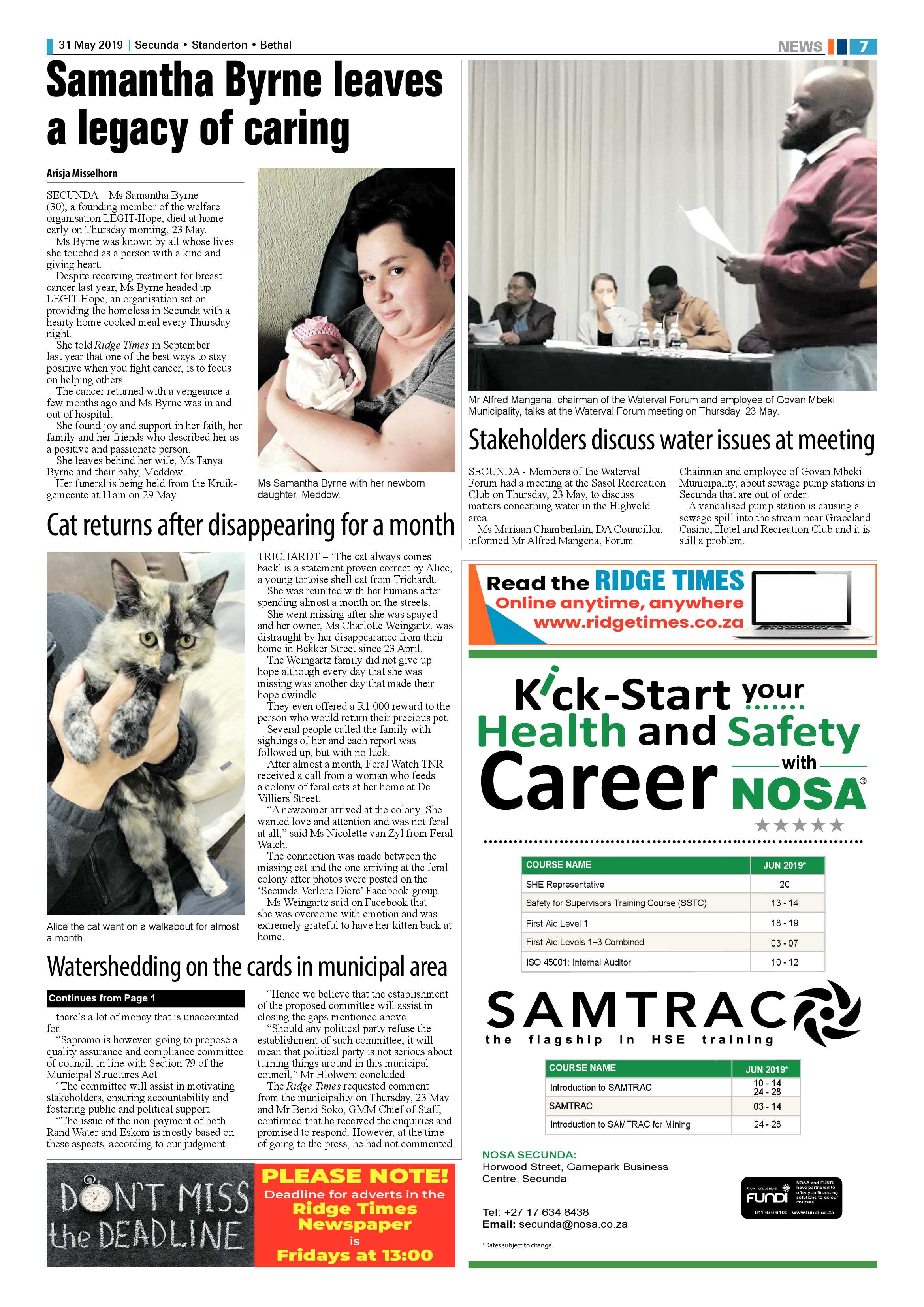 Standerton Advertiser 31 May 2019 page 13