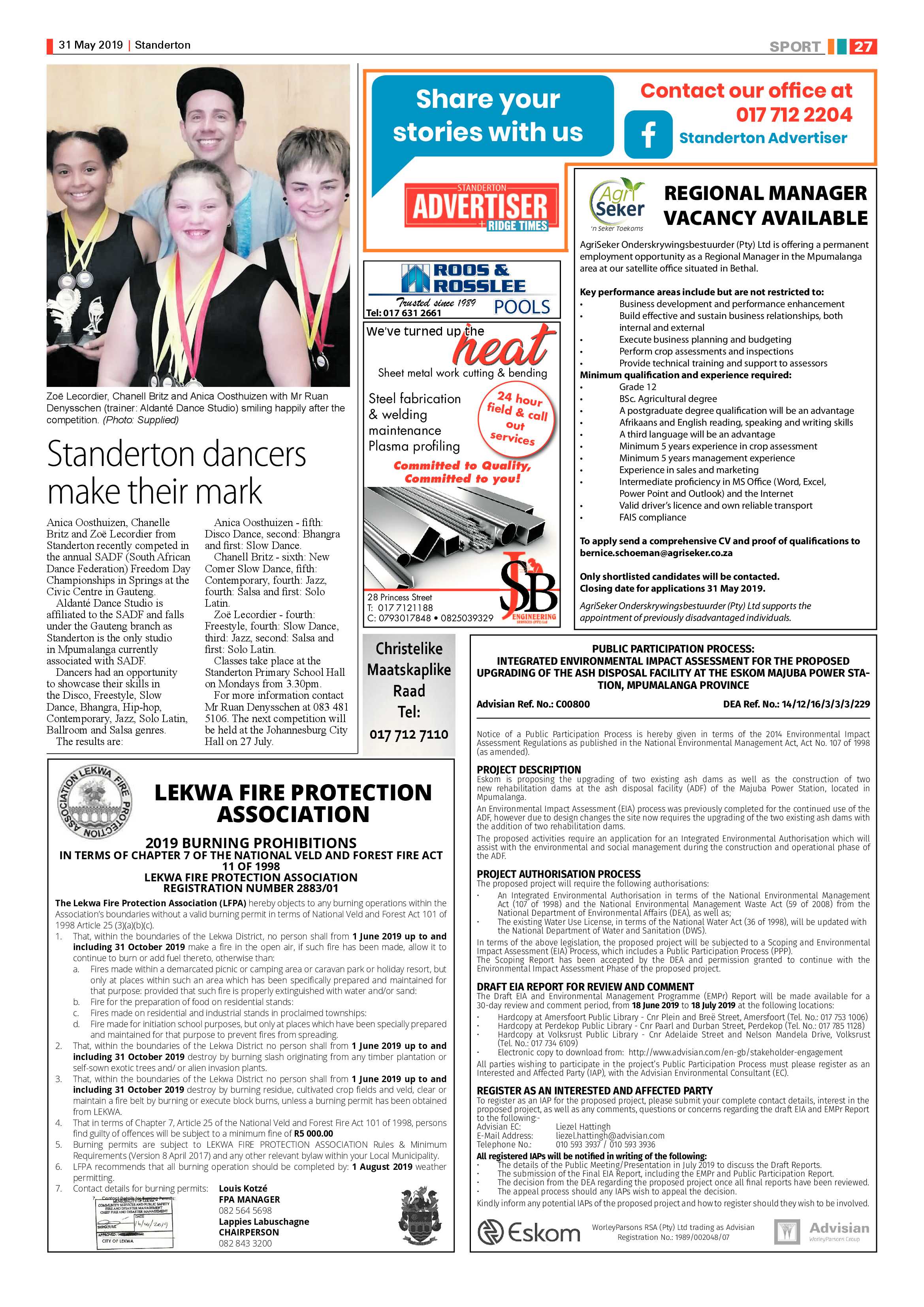 Standerton Advertiser 31 May 2019 page 39