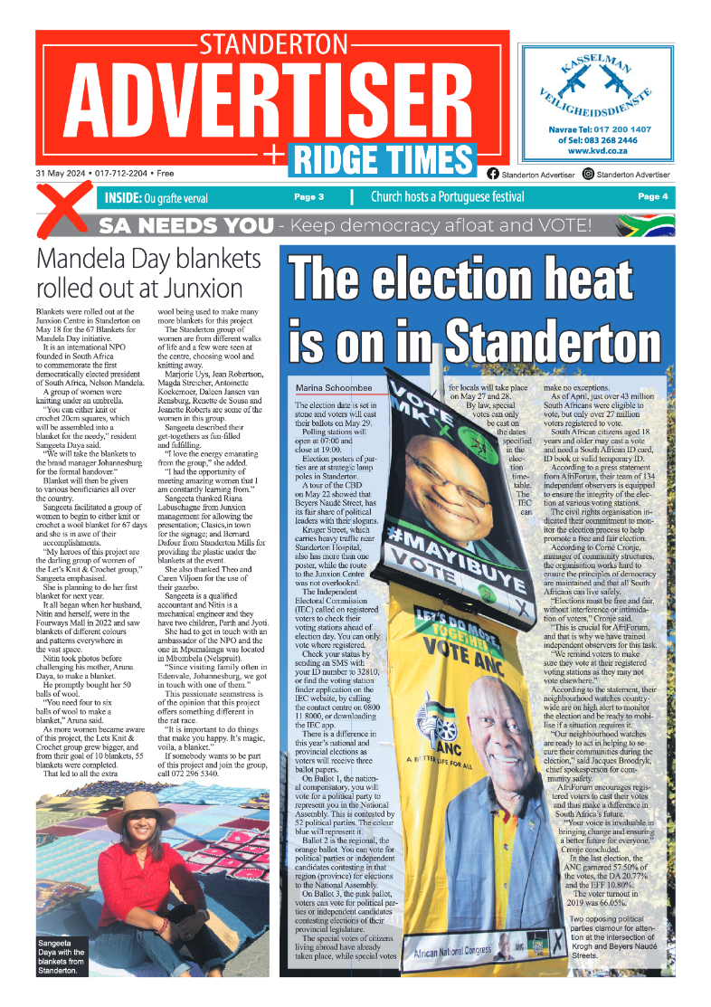 Standerton Advertiser 31 May 2024 page 1