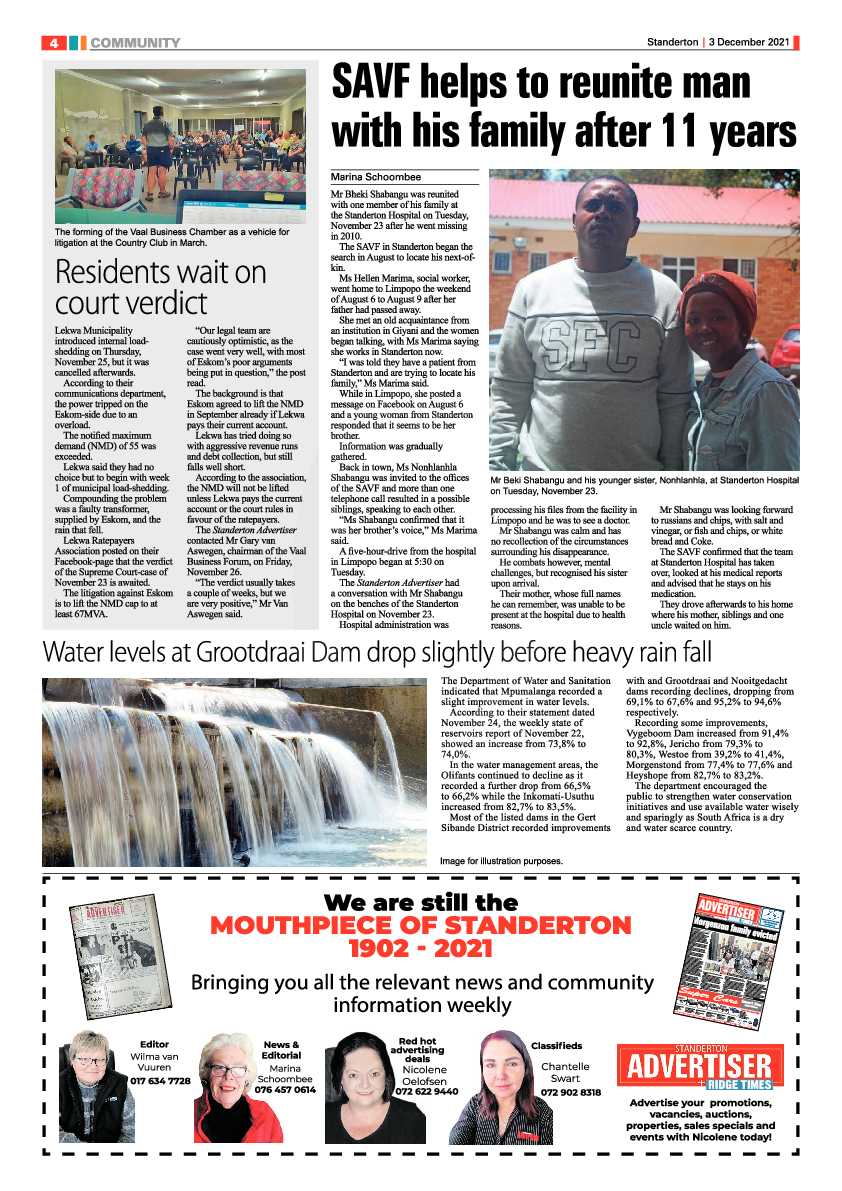 Standerton Advertiser 3 December 2021 page 4