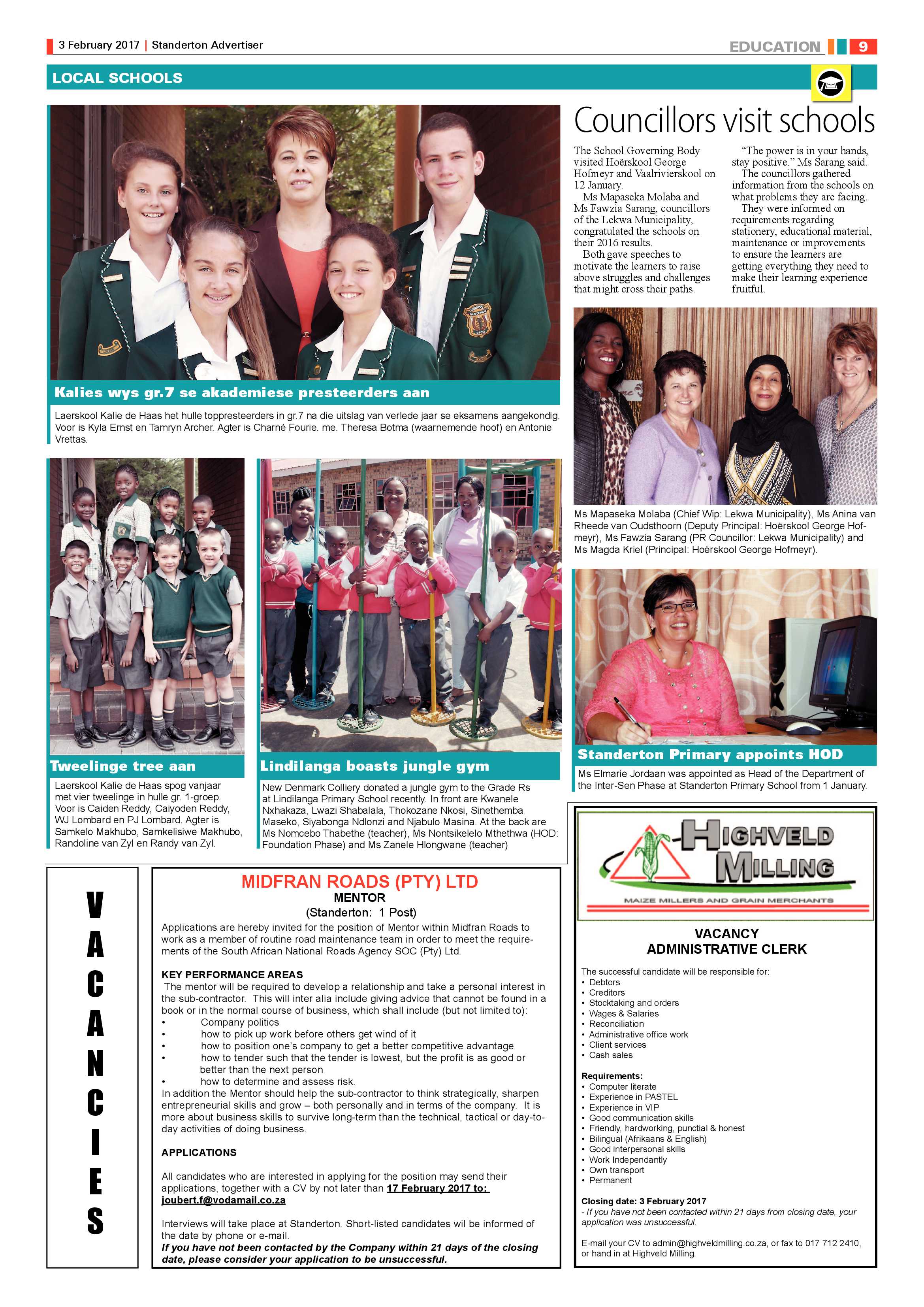 Standerton Advertiser 3 Februarie 2017 page 9
