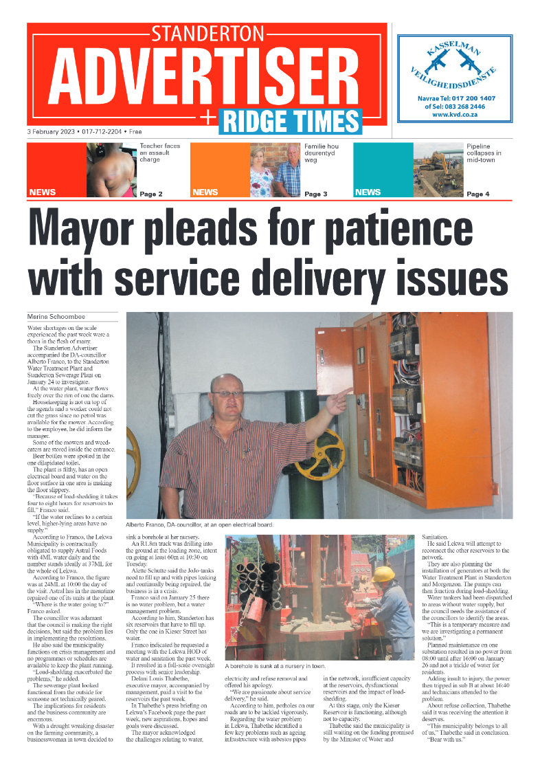 Standerton Advertiser 3 February 2023 page 1