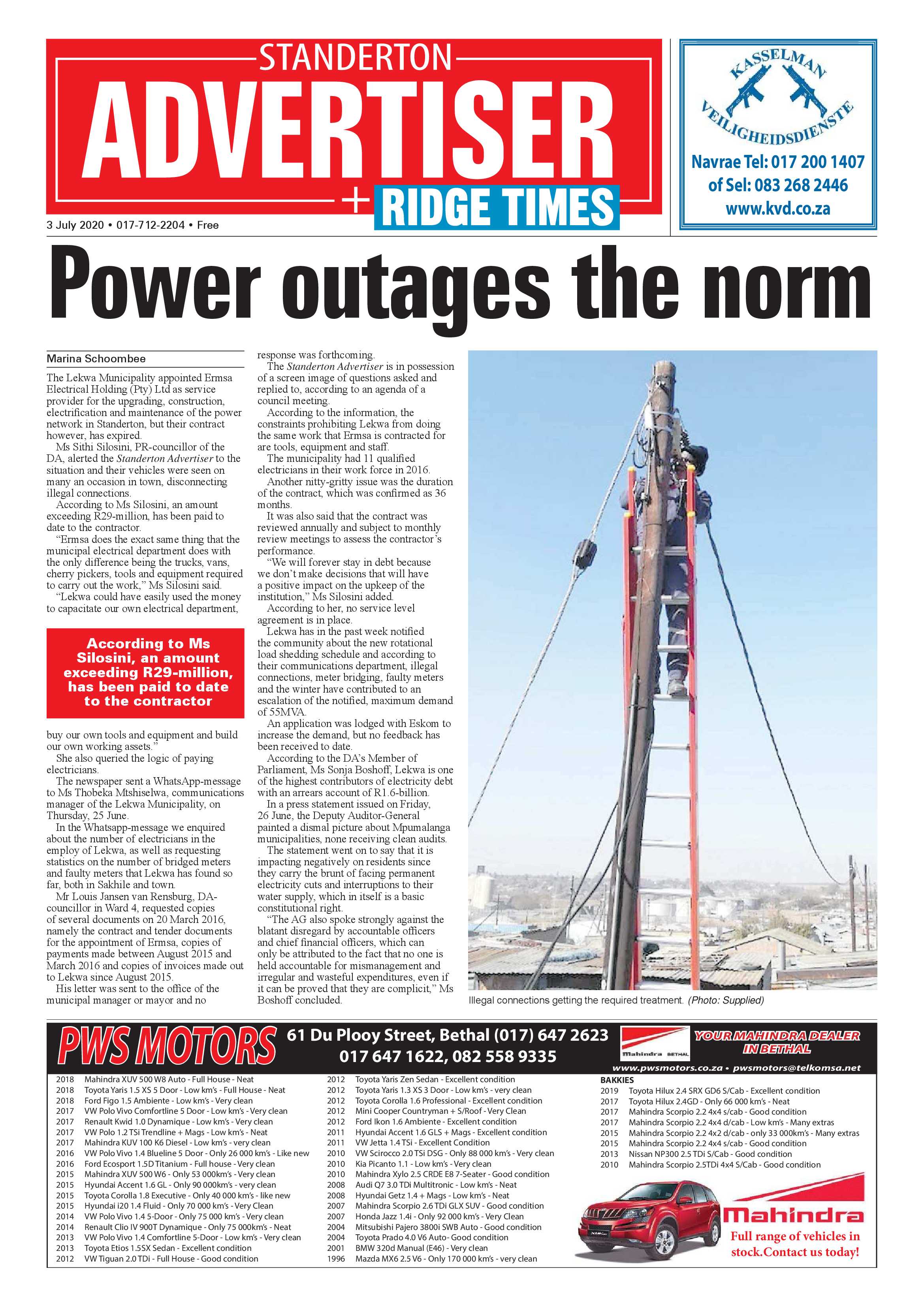 Standerton Advertiser 3 July 2020 page 1