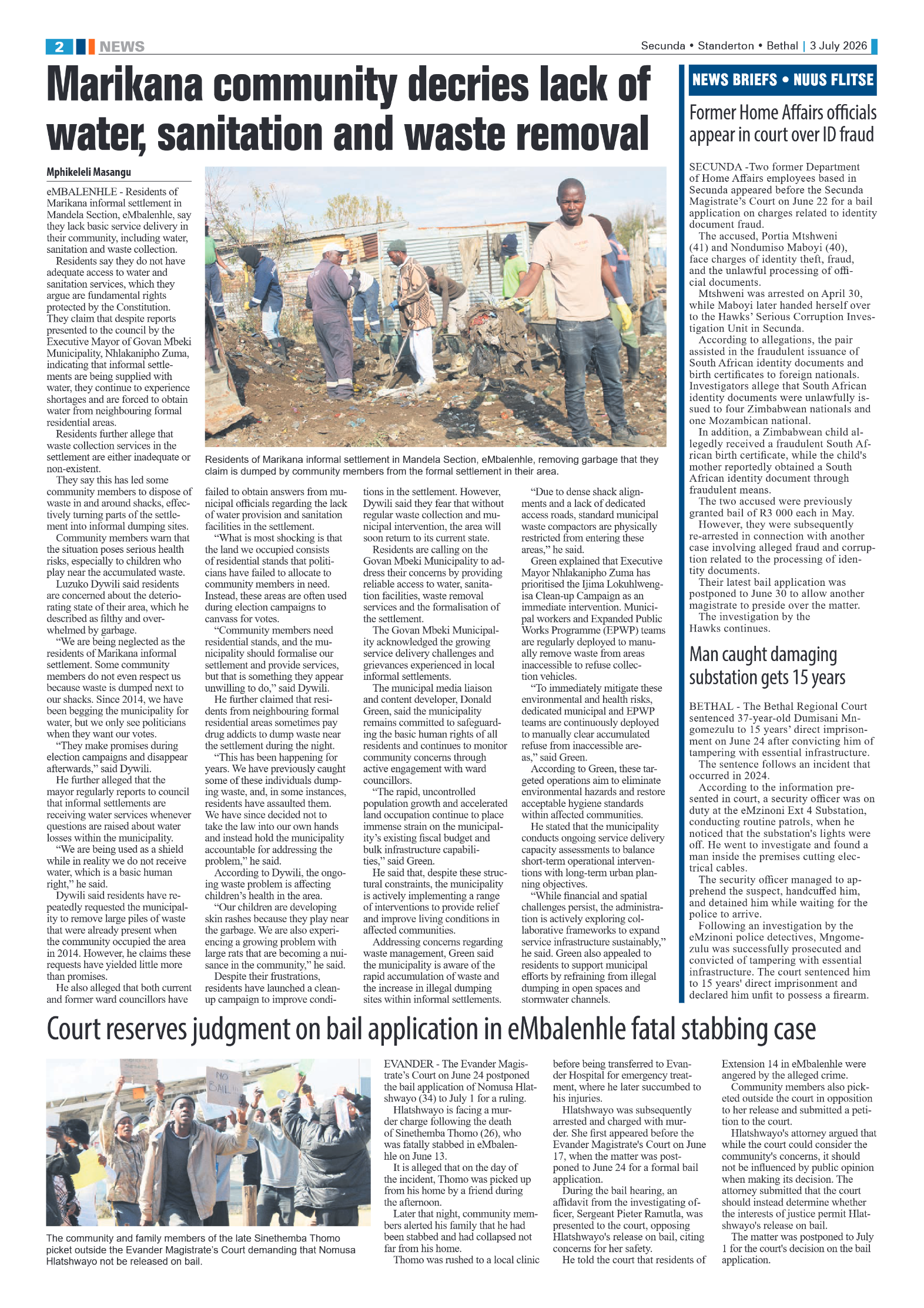 Standerton Advertiser 3 July 2026 page 2