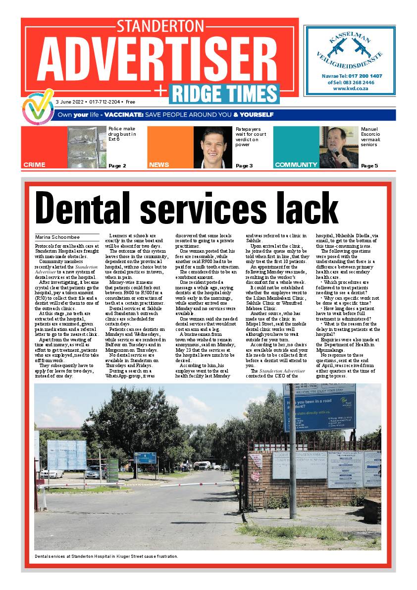 Standerton Advertiser 3 June 2022 page 1