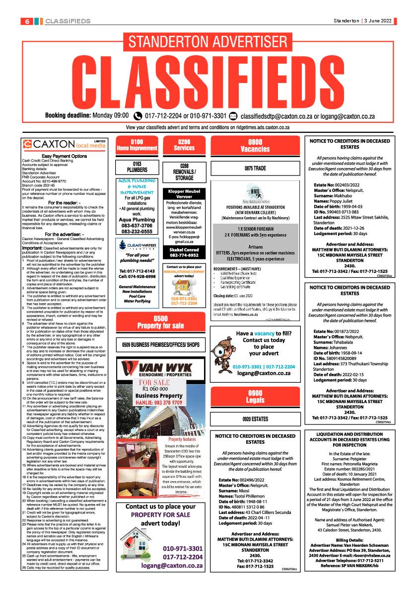 Standerton Advertiser 3 June 2022 page 6