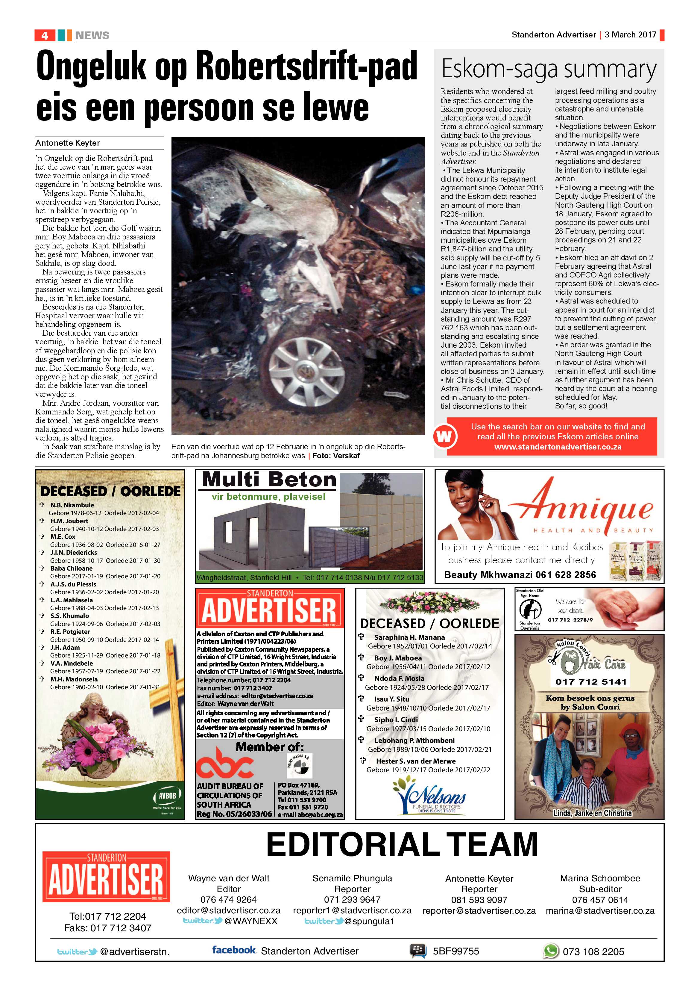 Standerton Advertiser 3 Maart 2017 page 4