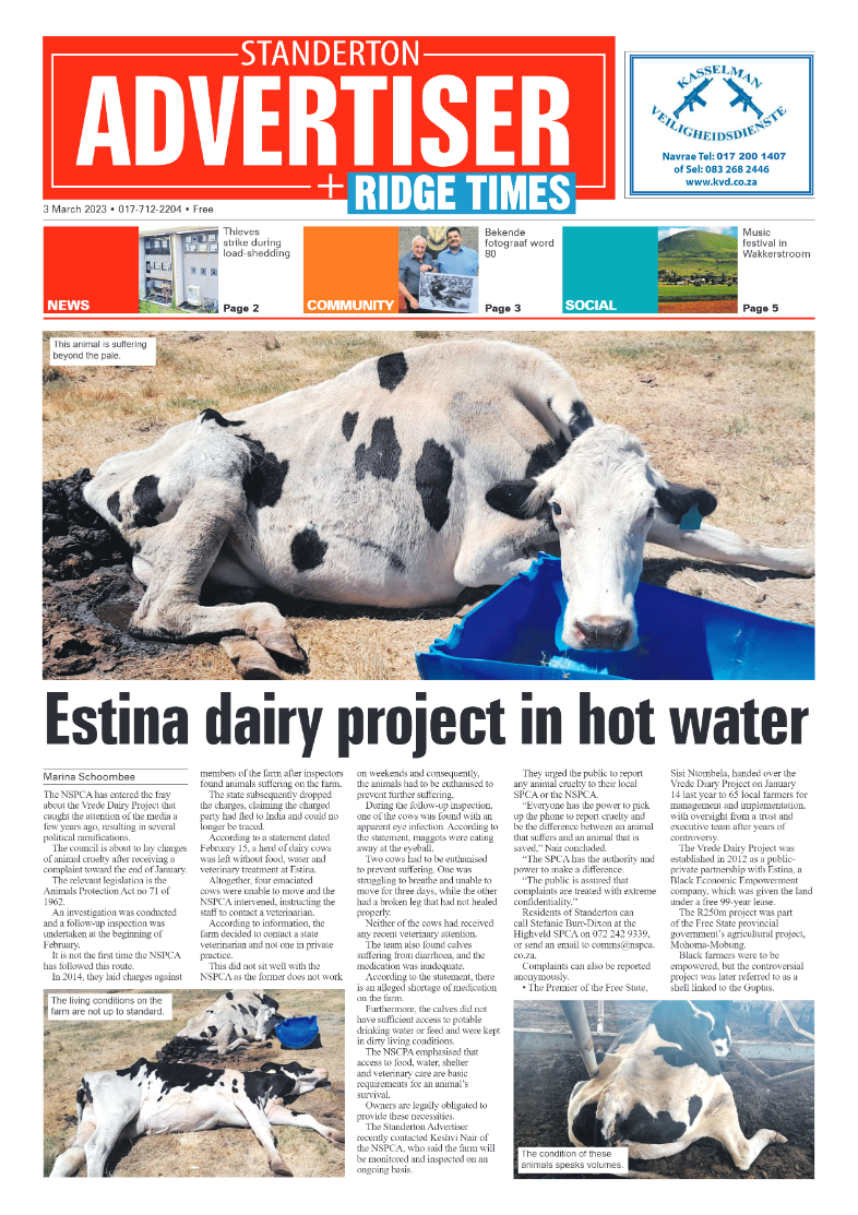 Standerton Advertiser 3 March 2023 page 1