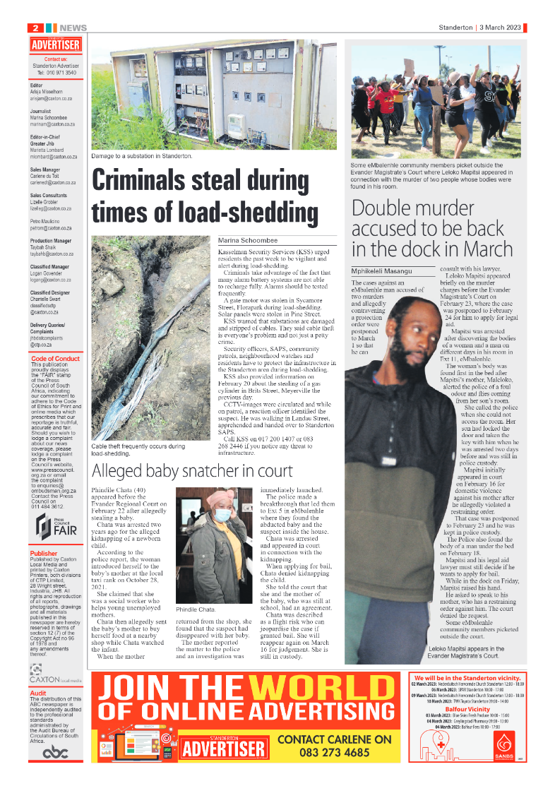Standerton Advertiser 3 March 2023 page 2