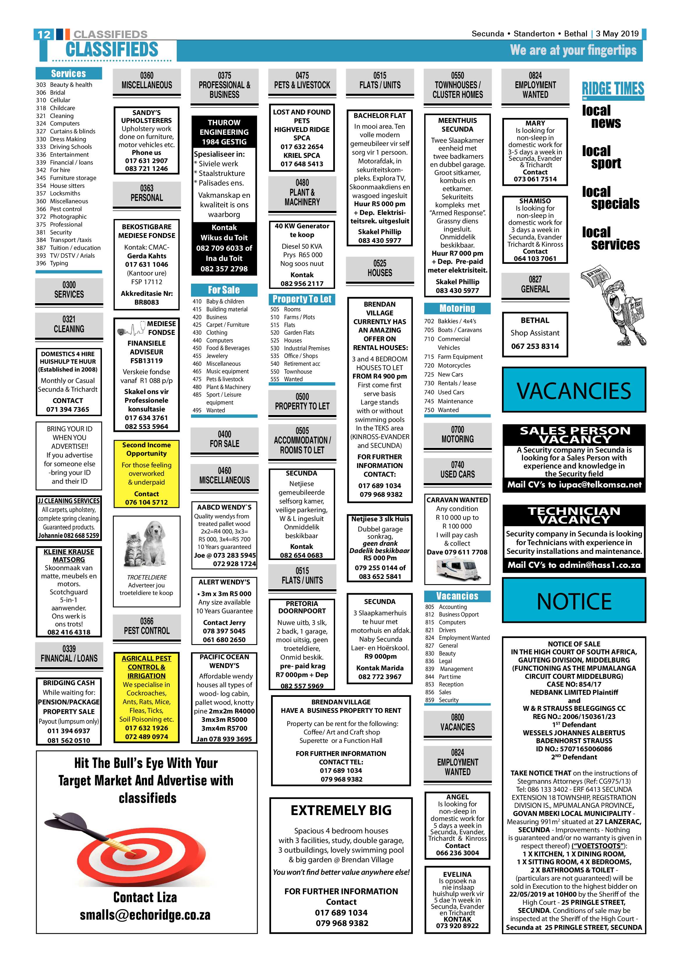 Standerton Advertiser 3 May 2019 page 16