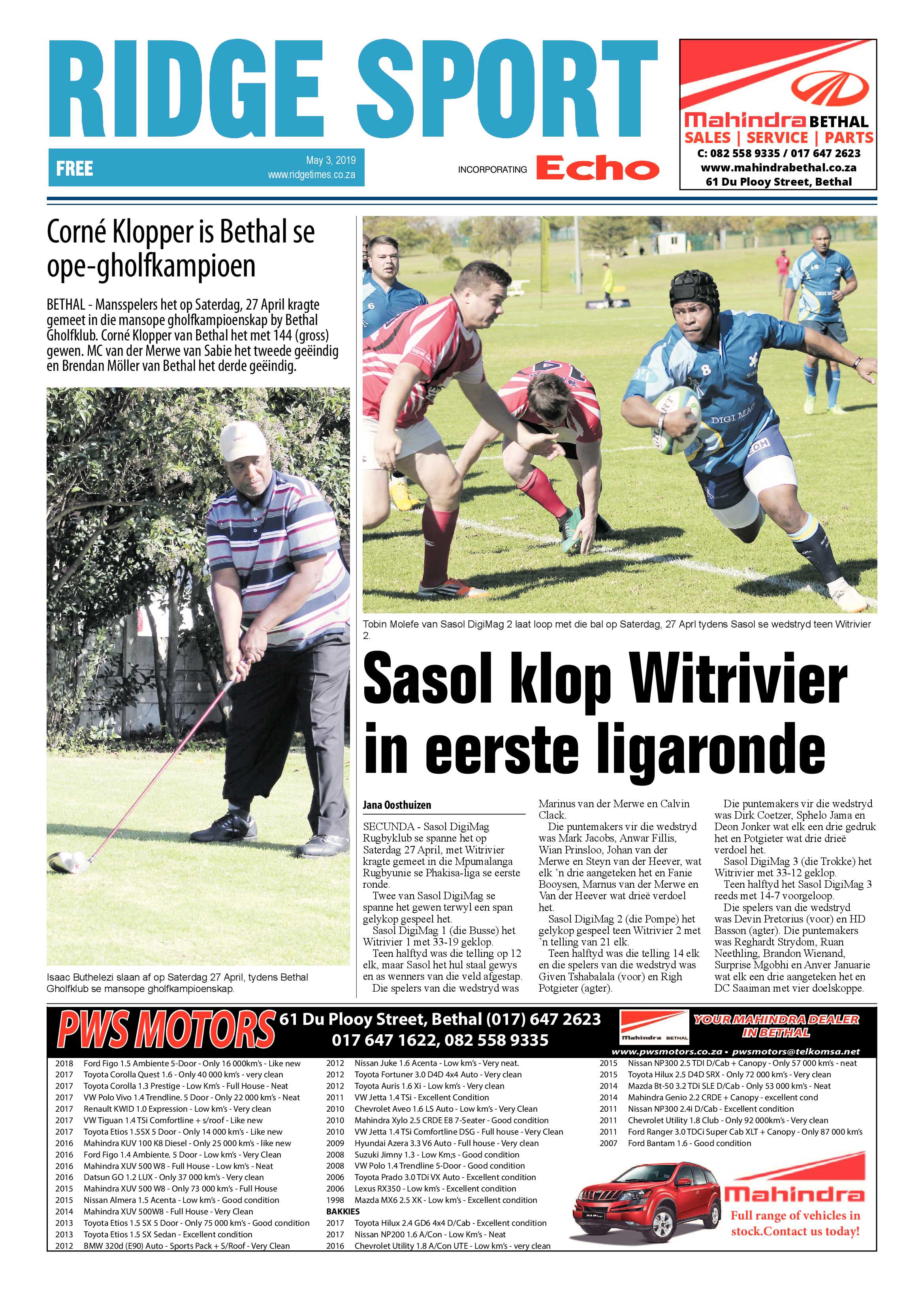Standerton Advertiser 3 May 2019 page 20