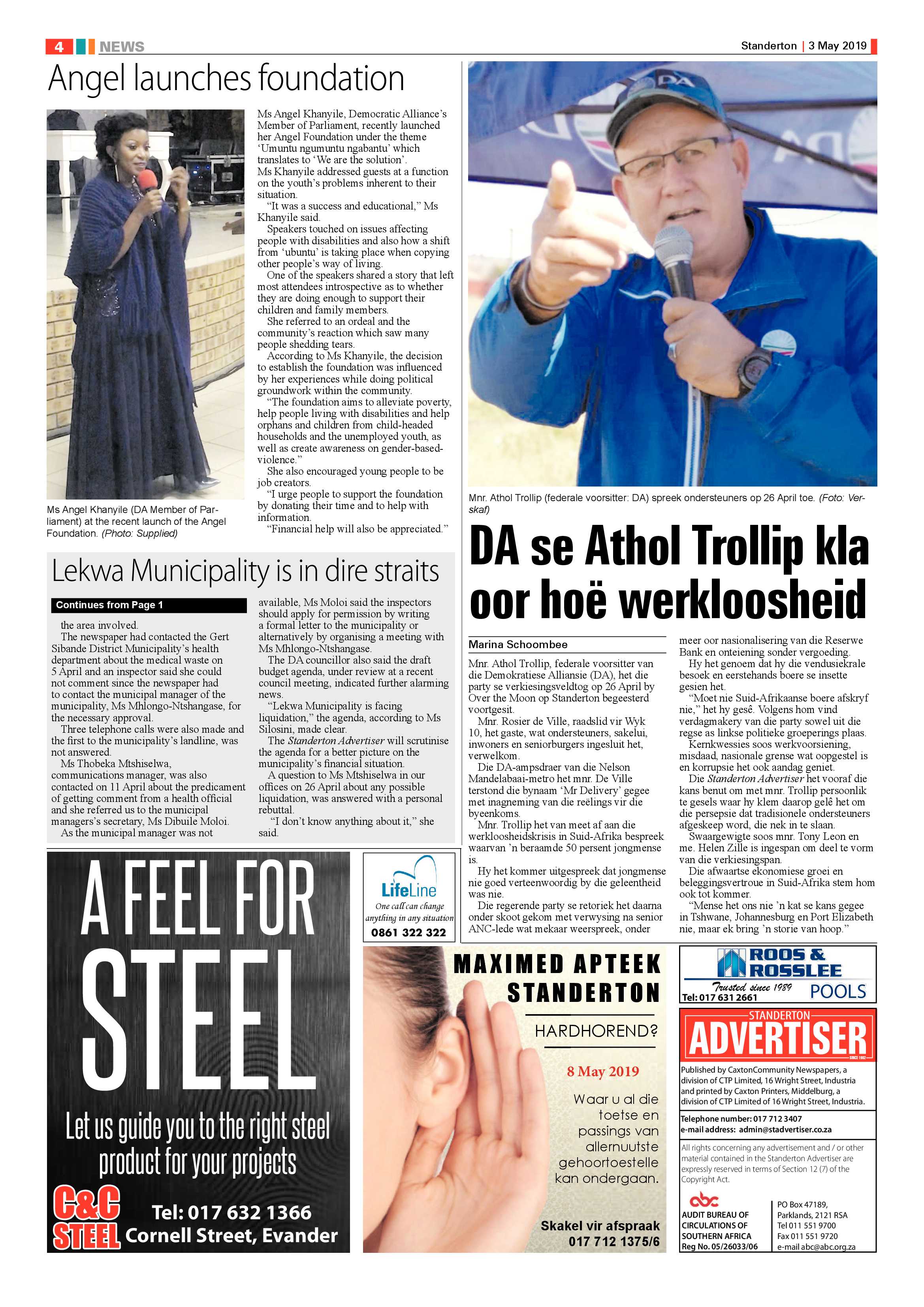 Standerton Advertiser 3 May 2019 page 4
