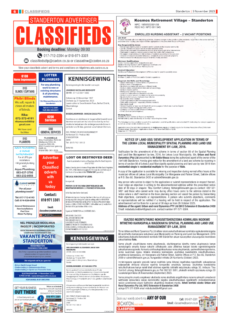 Standerton Advertiser 3 November 2023 page 6