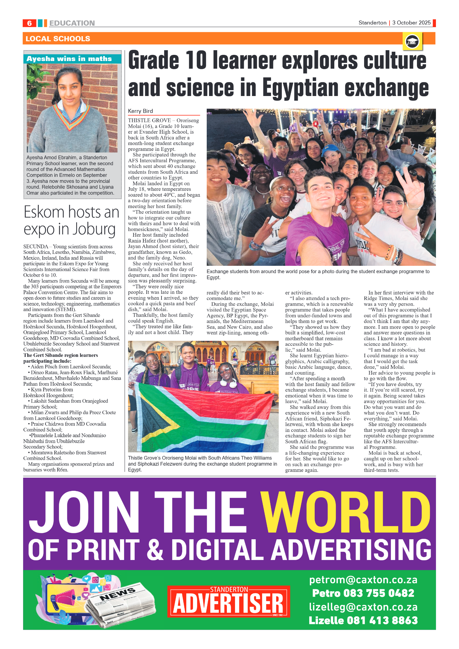 Standerton Advertiser 3 October 2025 page 6