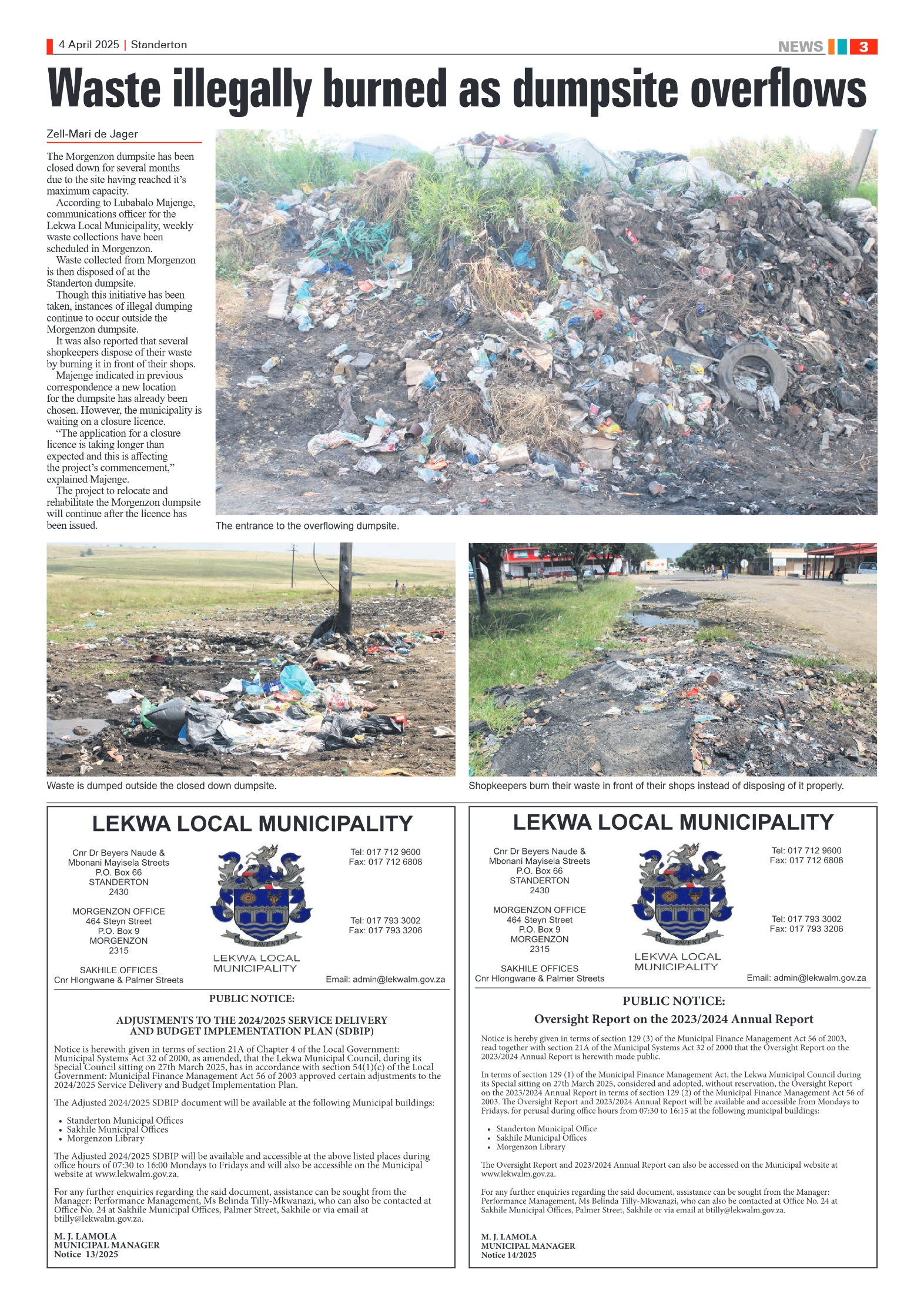 Standerton Advertiser 4 April 2025 page 3