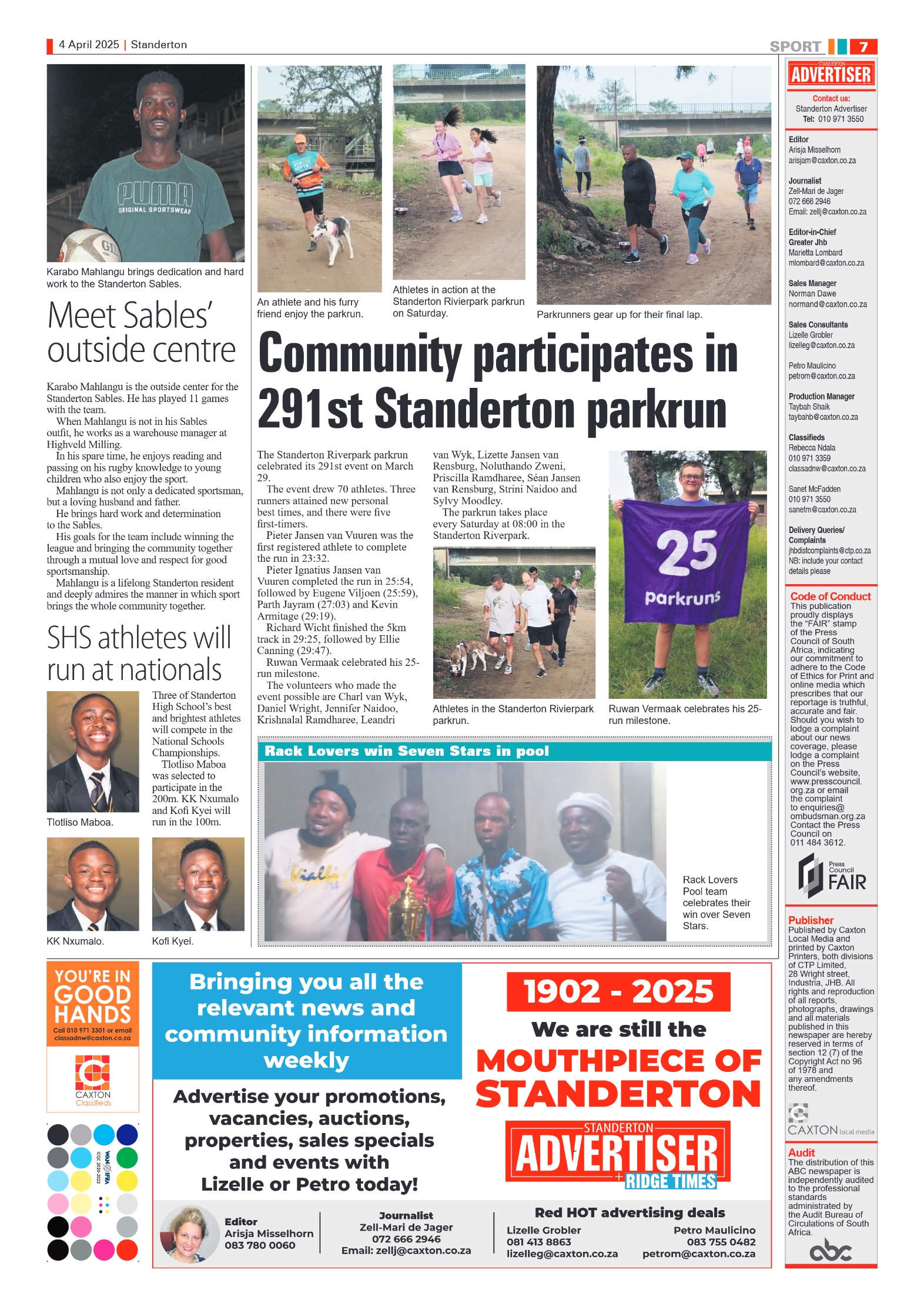 Standerton Advertiser 4 April 2025 page 7