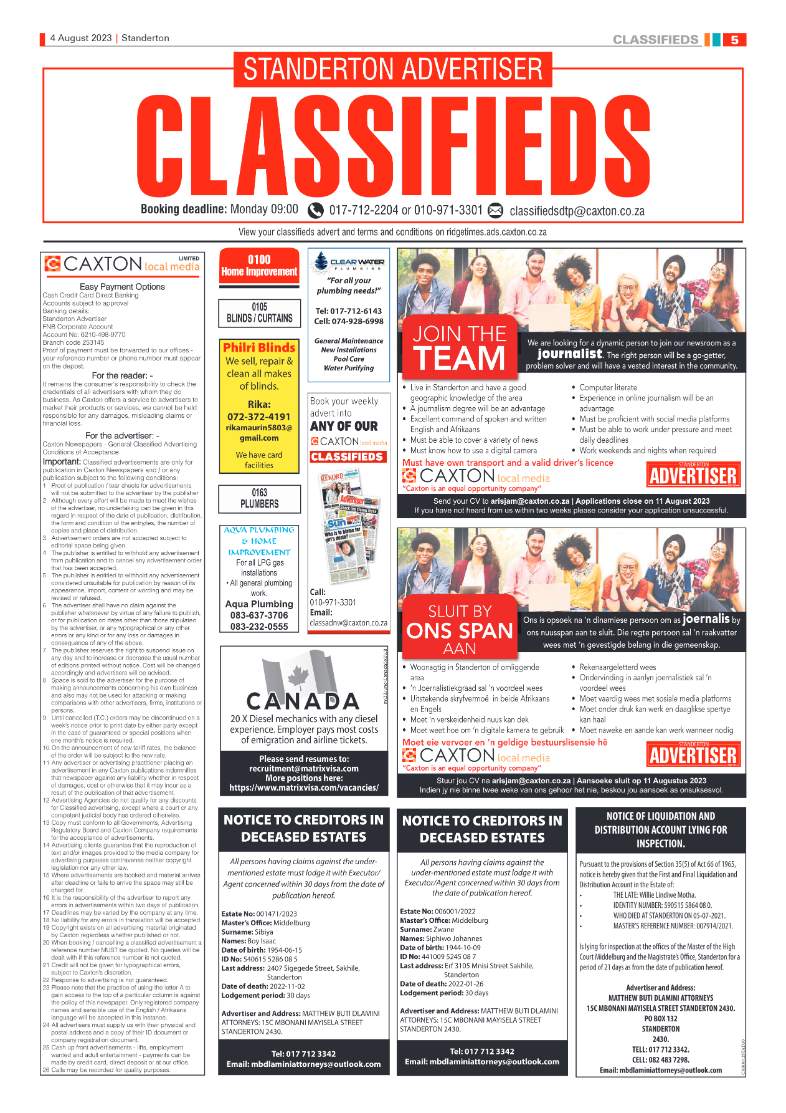 Standerton Advertiser 4 August 2023 page 5